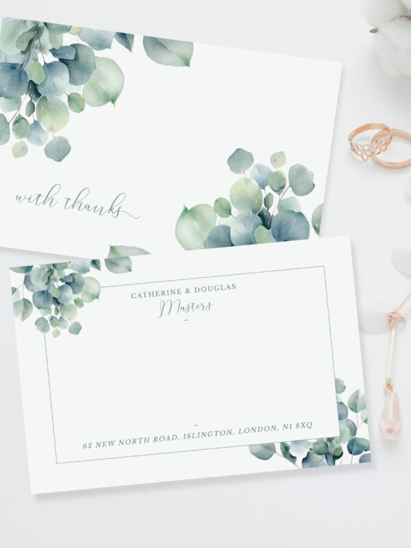 Eucalyptus Greenery Correspondence Thank You Card