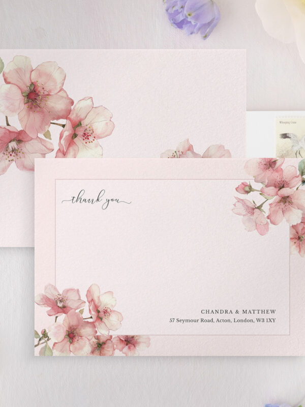 Blossom Serenade Wedding Thank You Card Template