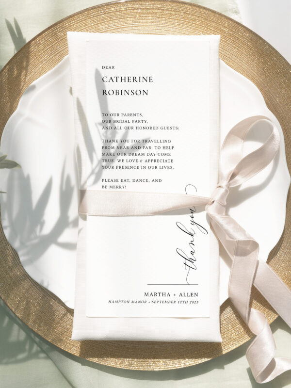 Essence Collection Napkin Thank You Card