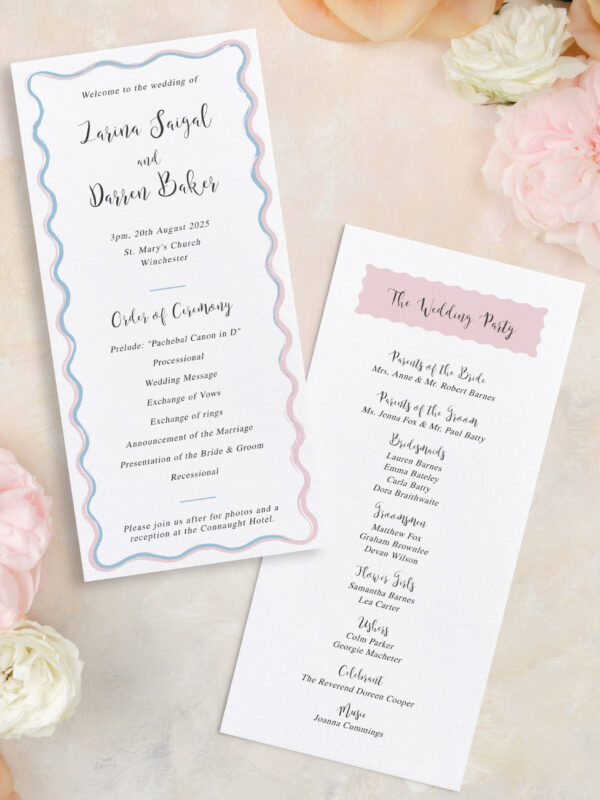 Chic Ripple Wedding Program Editable Template