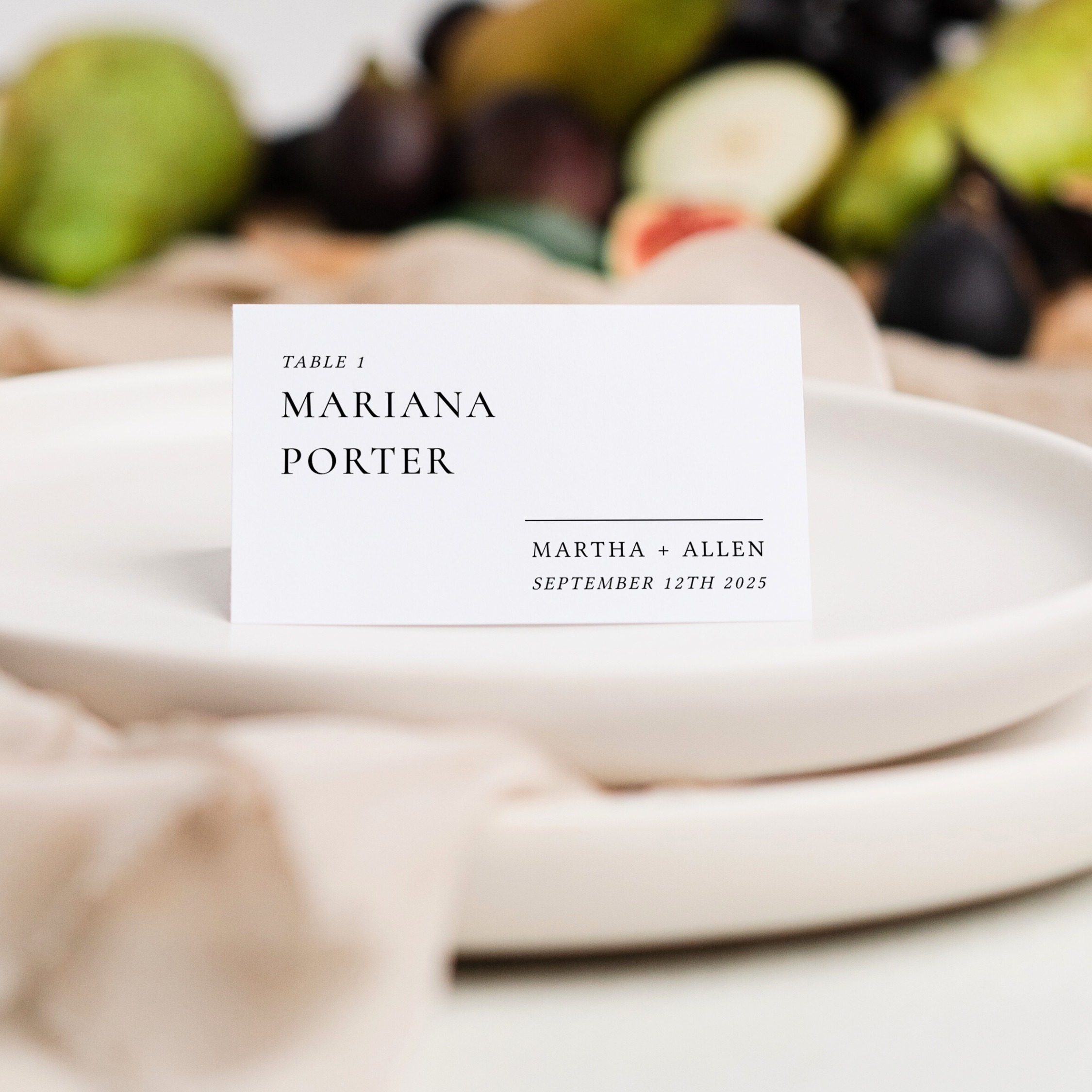 Modern Minimalist Wedding Place Card