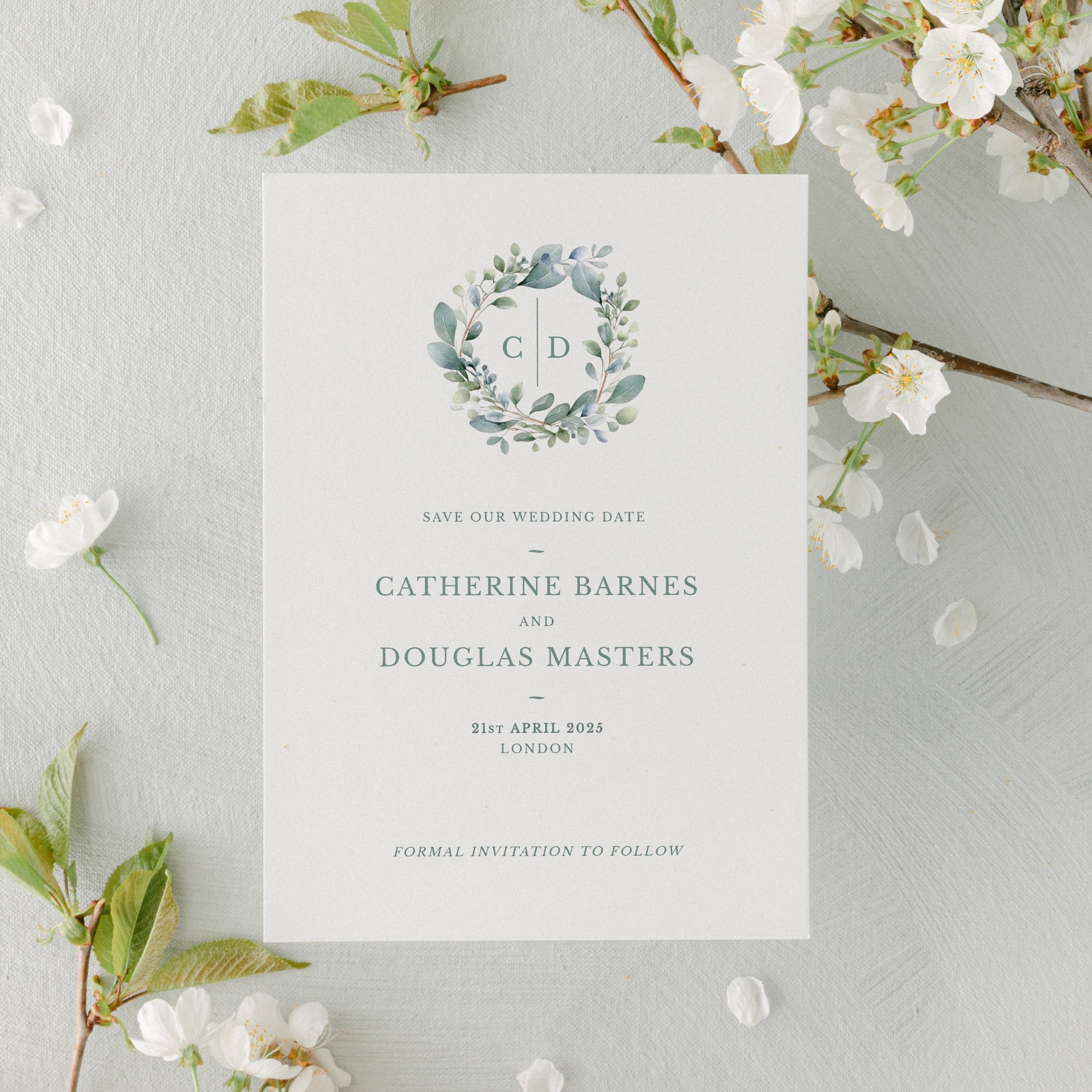 Monogram Crest Save the Date