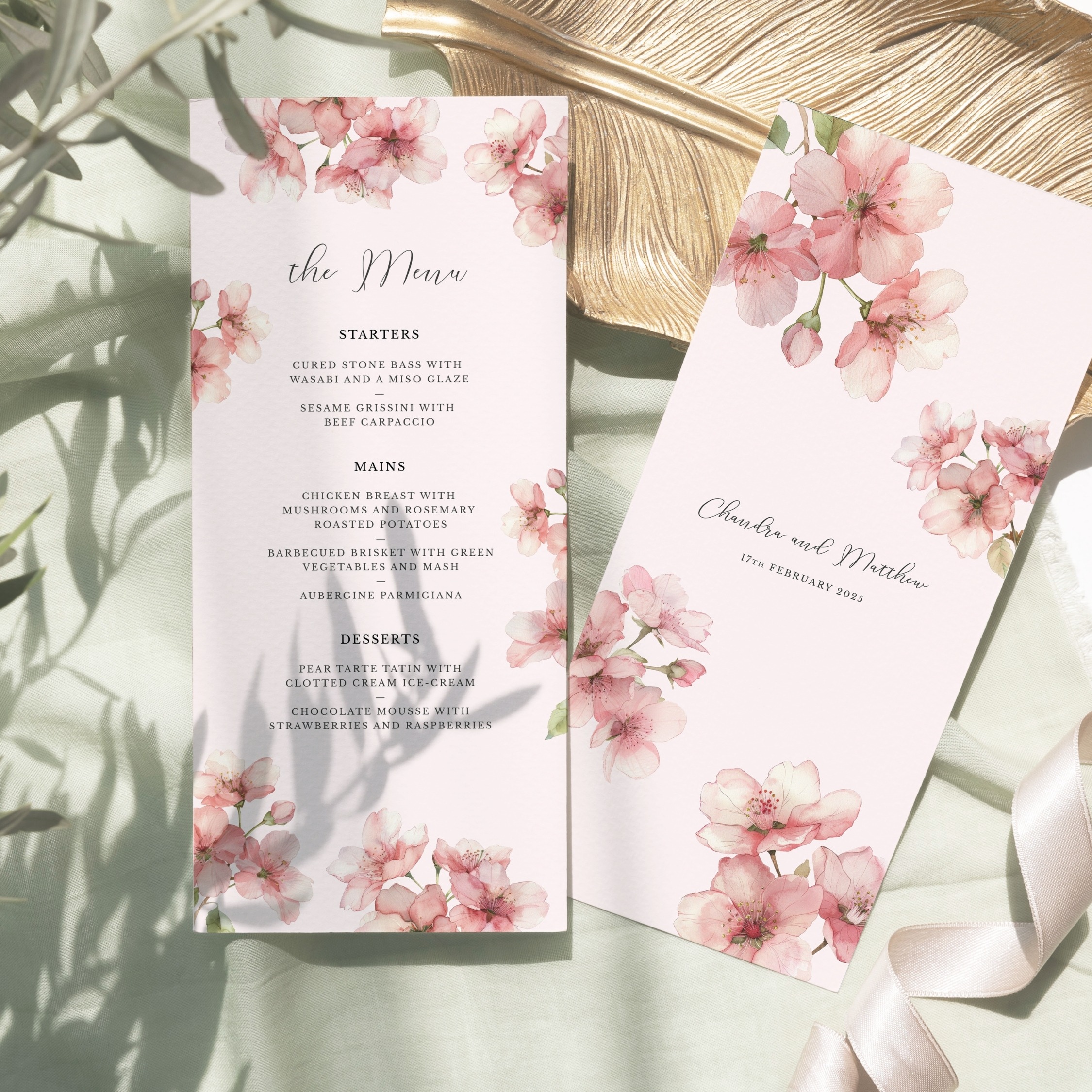 Sakura Blossom Slim Wedding Menu
