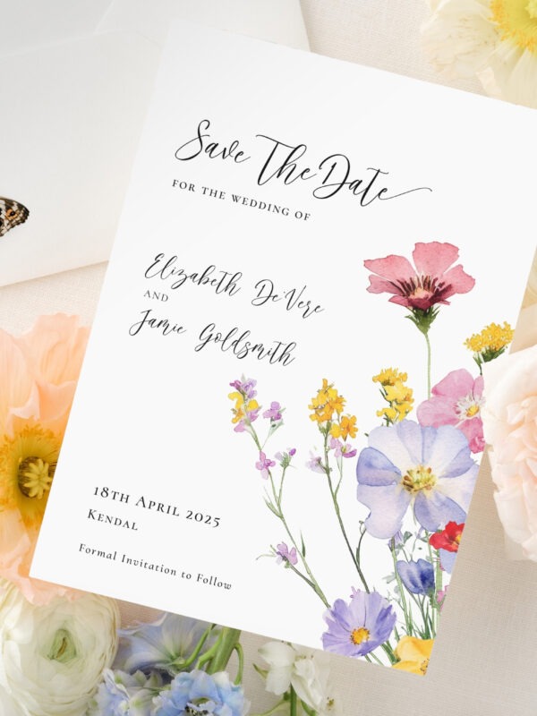 Meadow Blossom Save the Date Card Tempalte