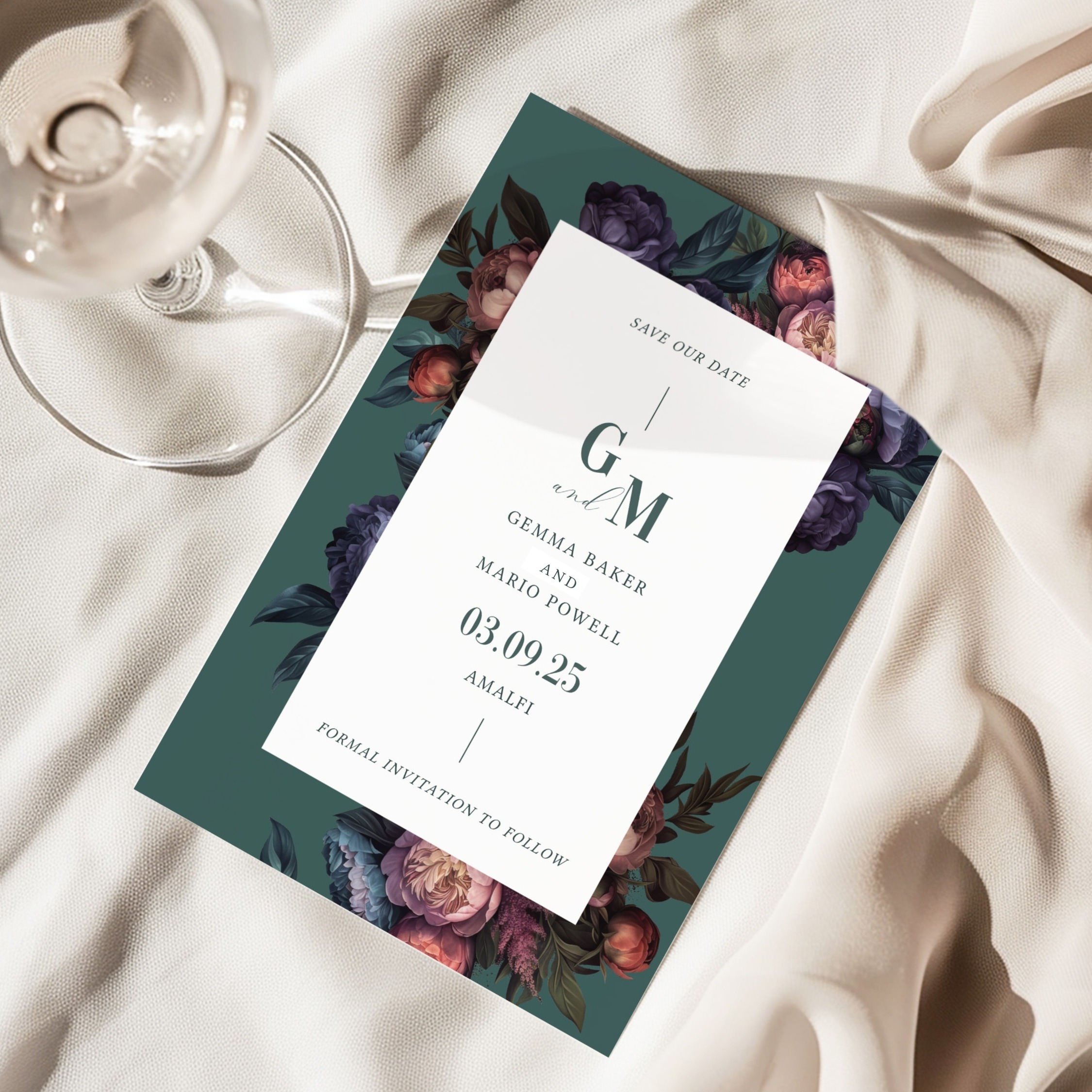 Elegant Peony Save the Date