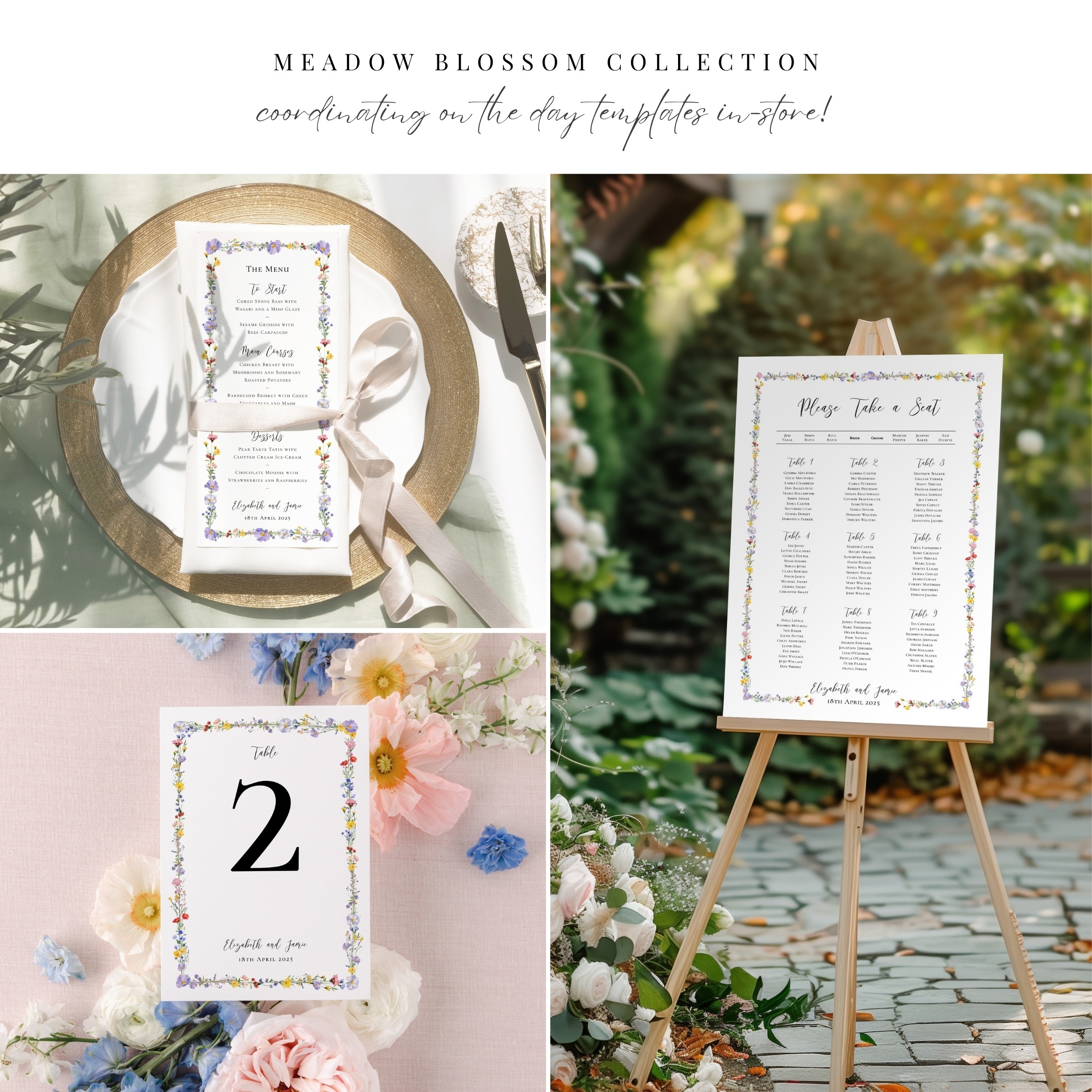 Wildflower Border Wedding Welcome Sign - Image 10