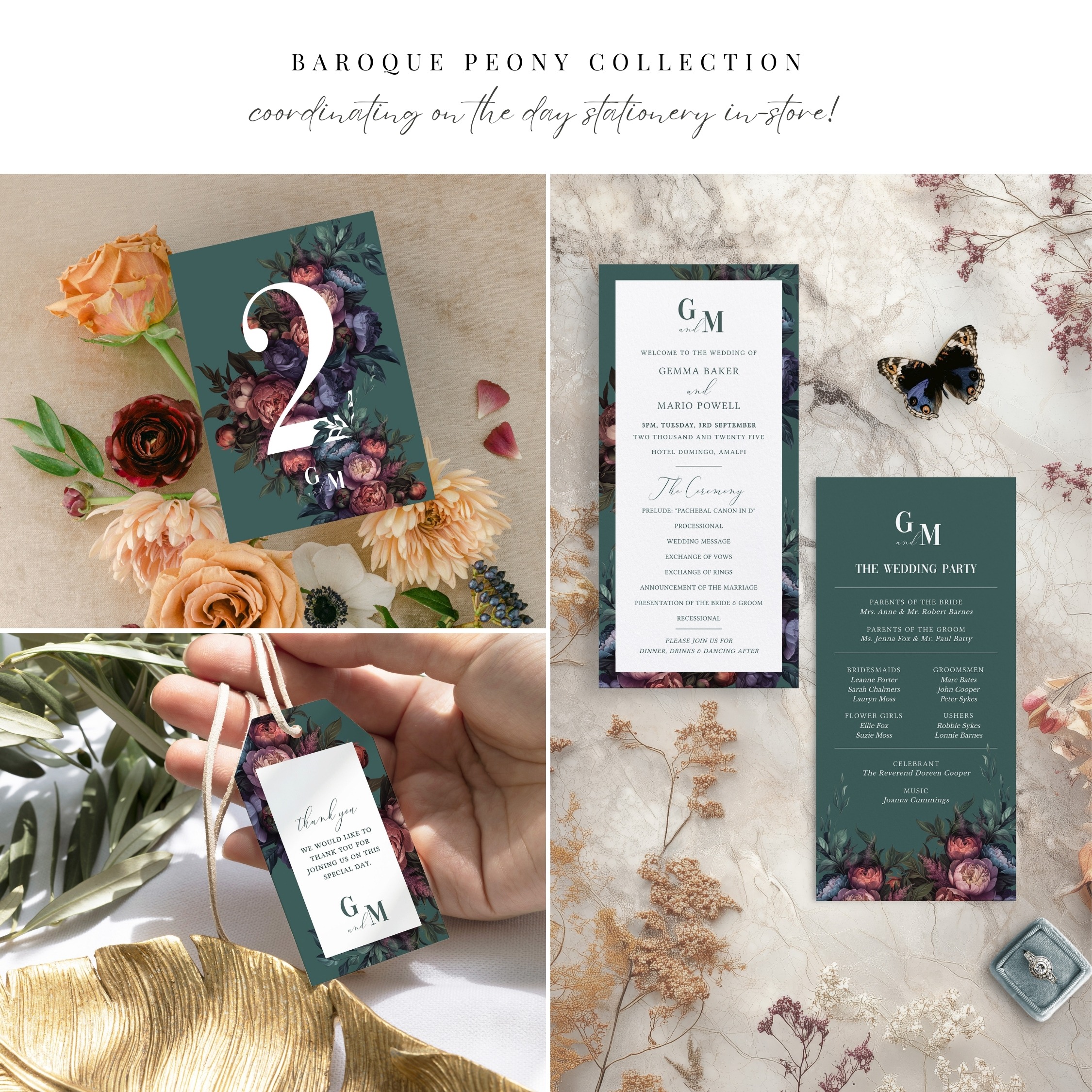 Opulent Peony Wedding Seating Chart - Image 10
