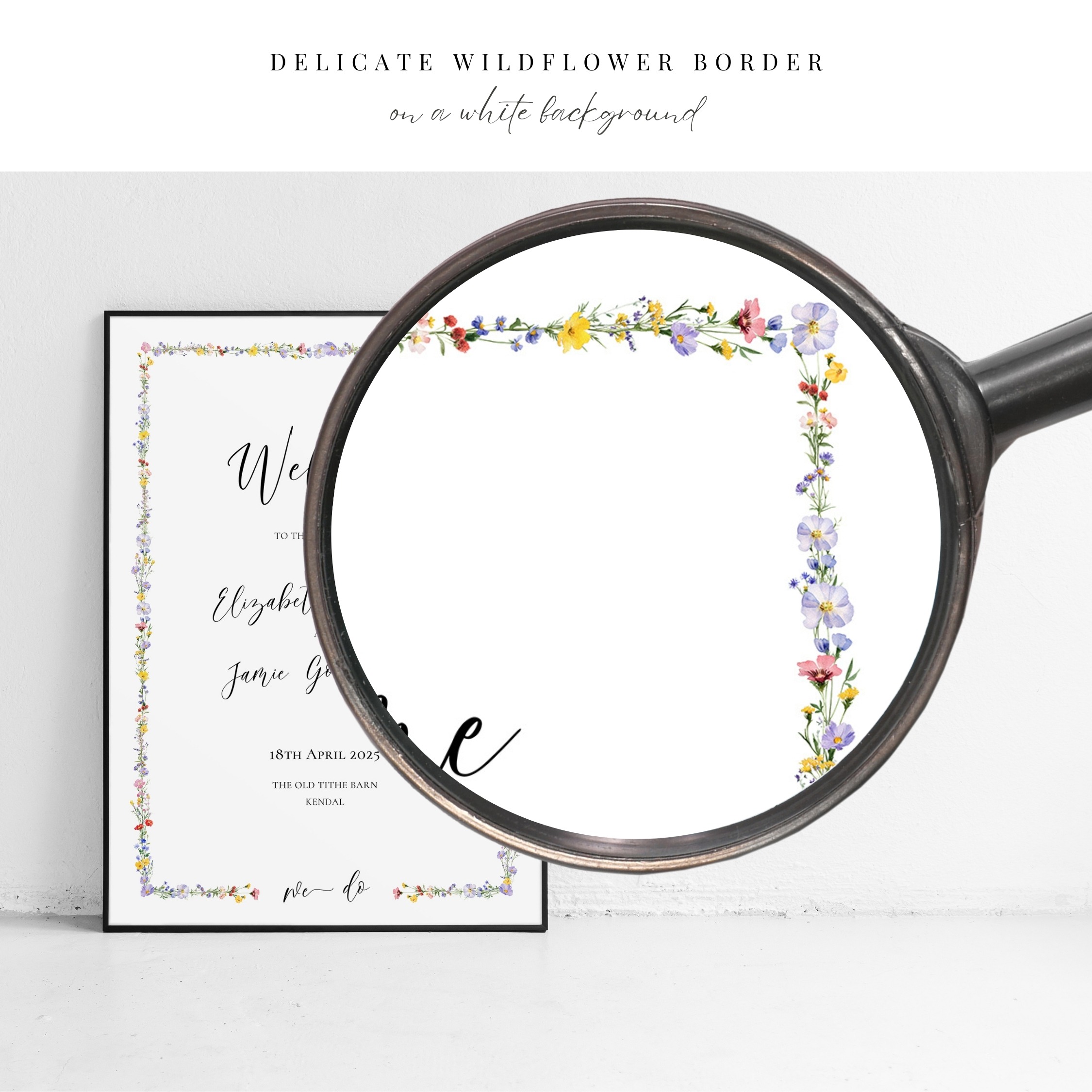 Wildflower Border Wedding Welcome Sign - Image 3