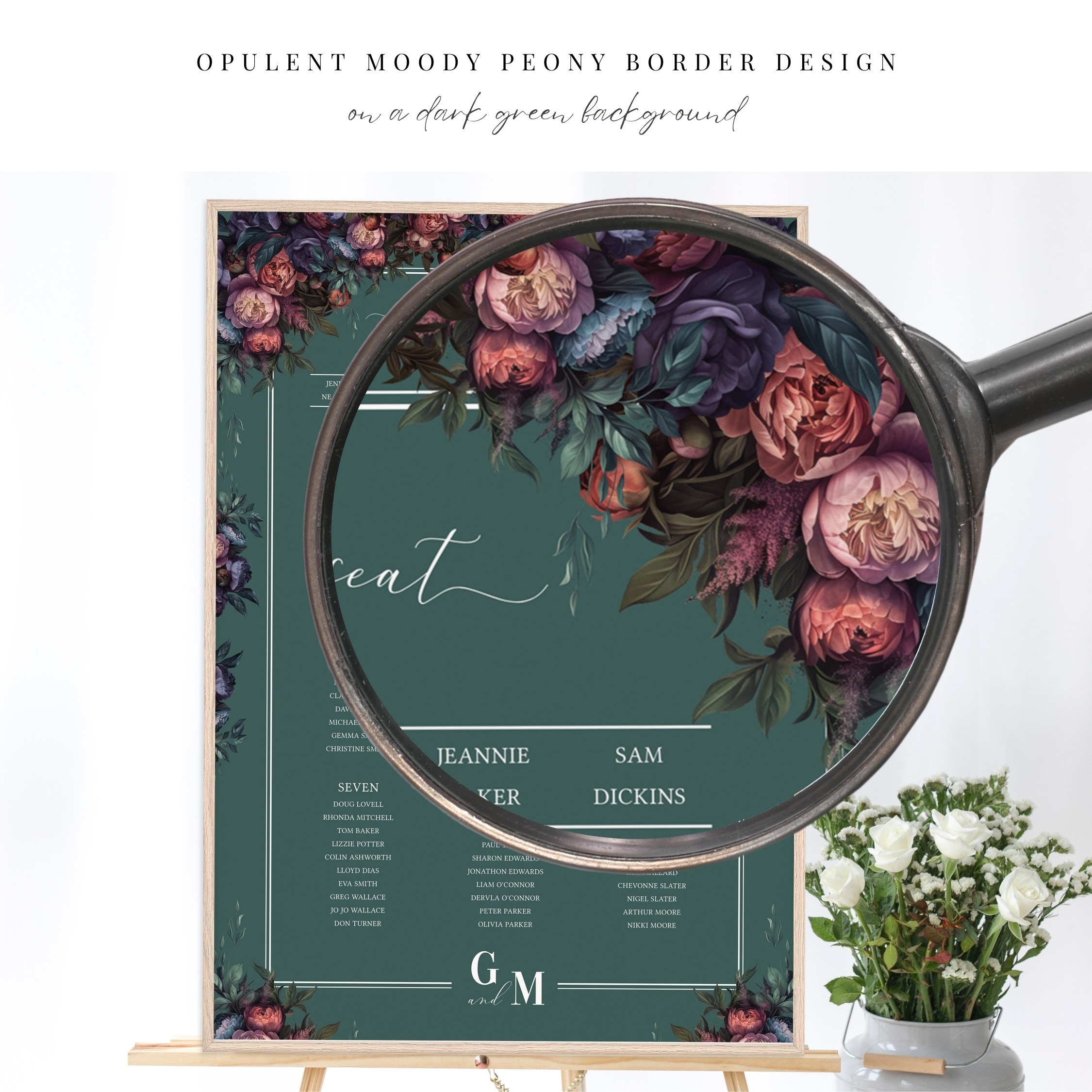 Opulent Peony Wedding Seating Chart - Image 7