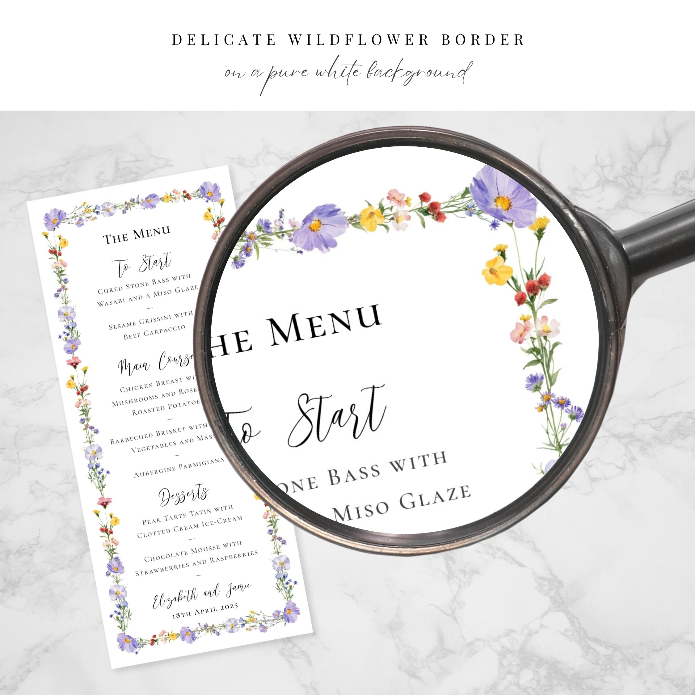 Meadow Blossom Slim Wedding Menu - Image 7