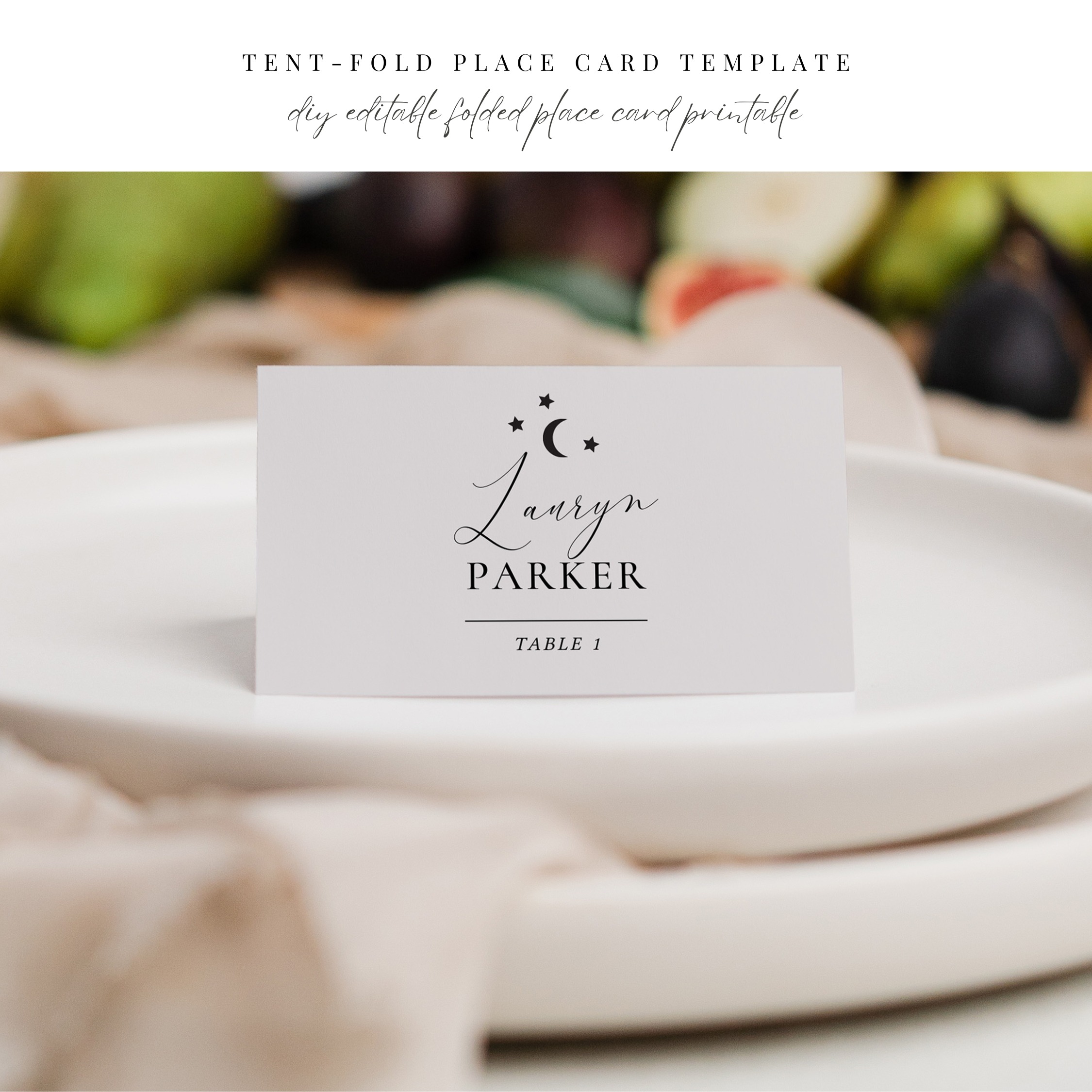Moon and Stars 'Evening' Place Card - Image 2