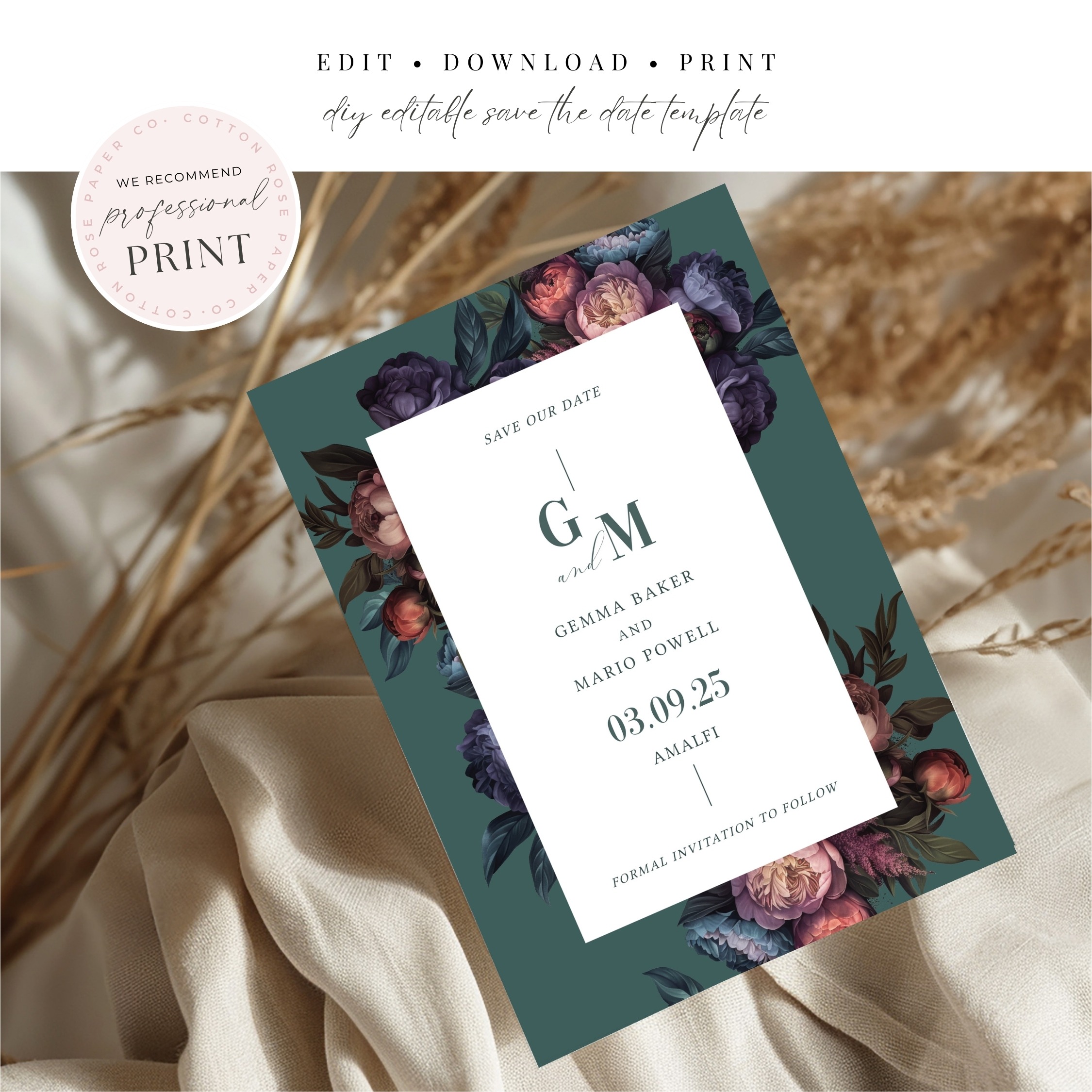 Elegant Peony Save the Date - Image 2