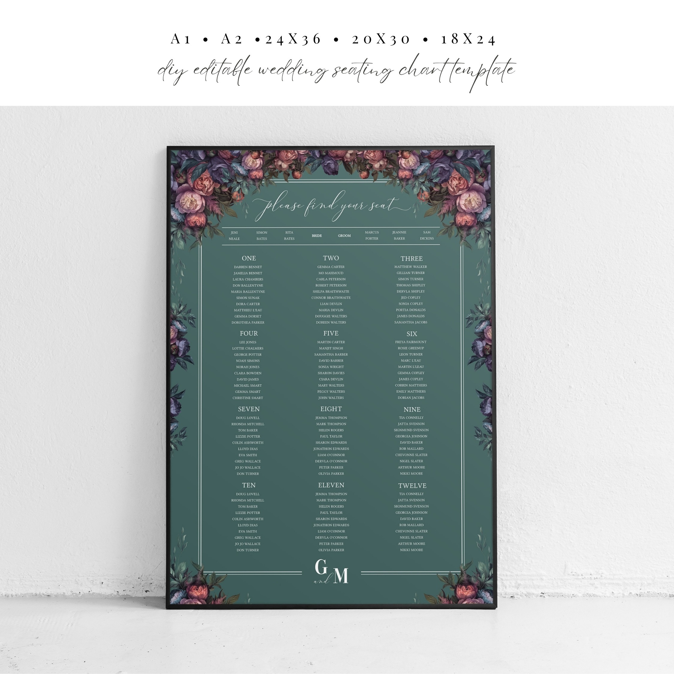 Opulent Peony Wedding Seating Chart - Image 2