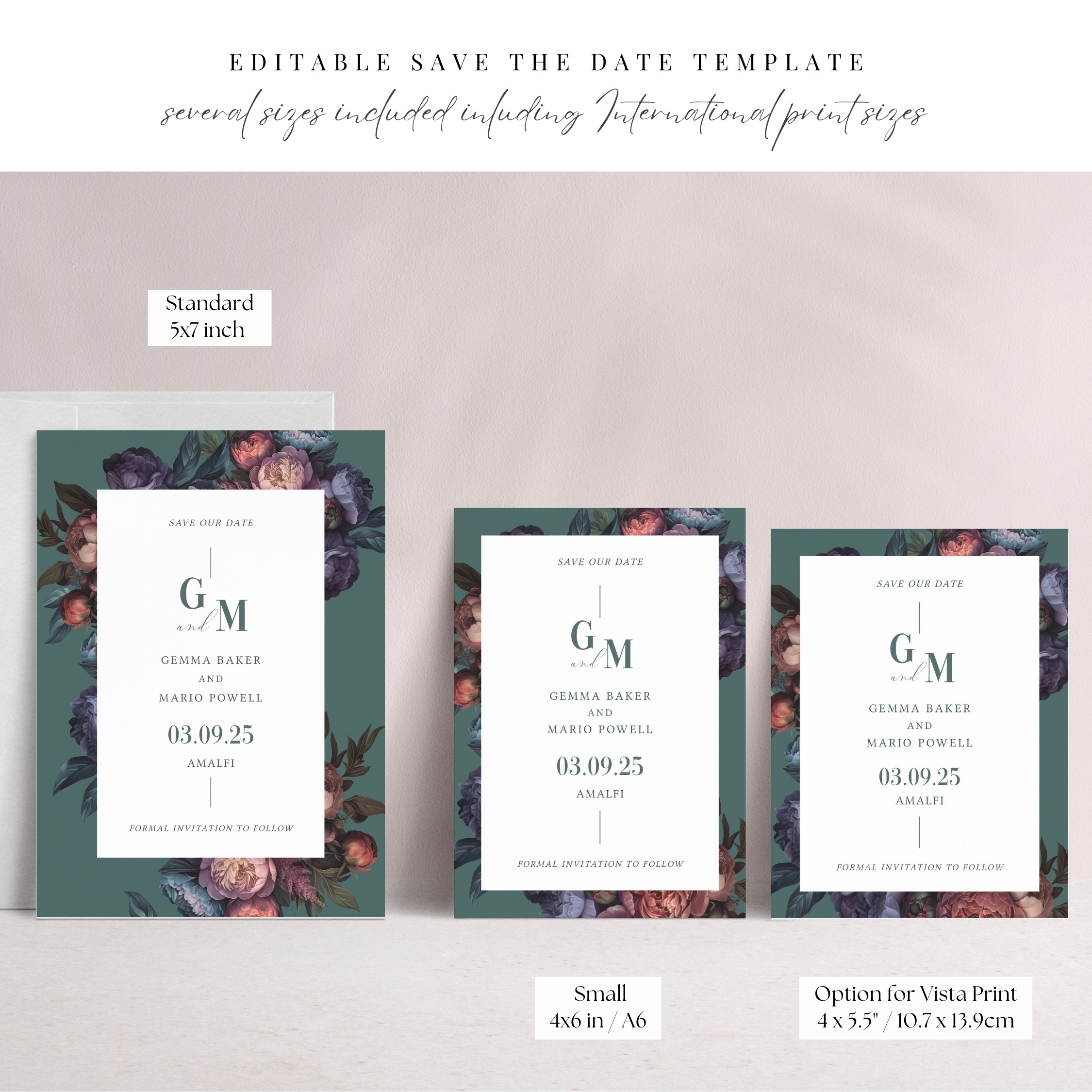 Elegant Peony Save the Date - Image 5