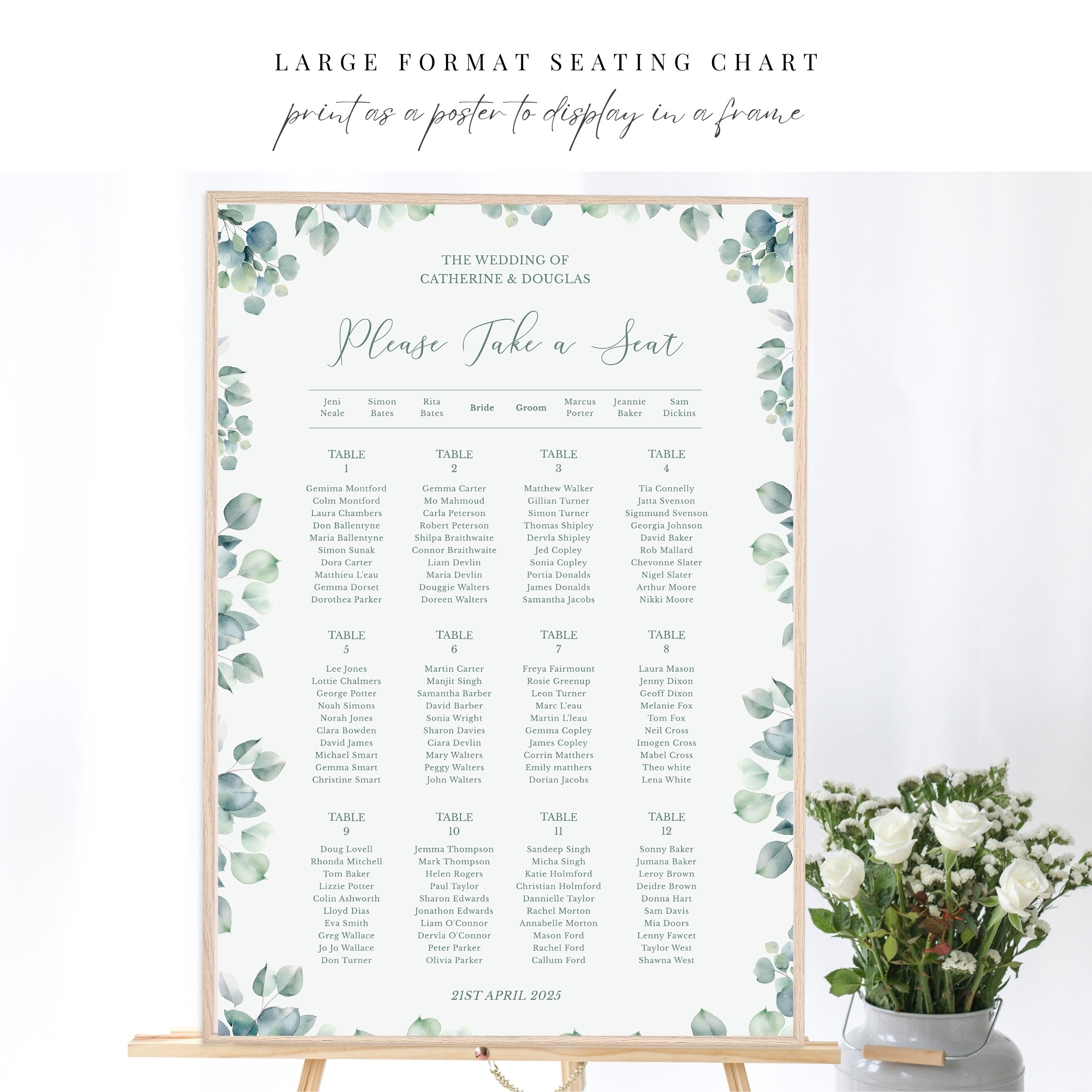 Greenery Eucalyptus Seating Chart - Image 4