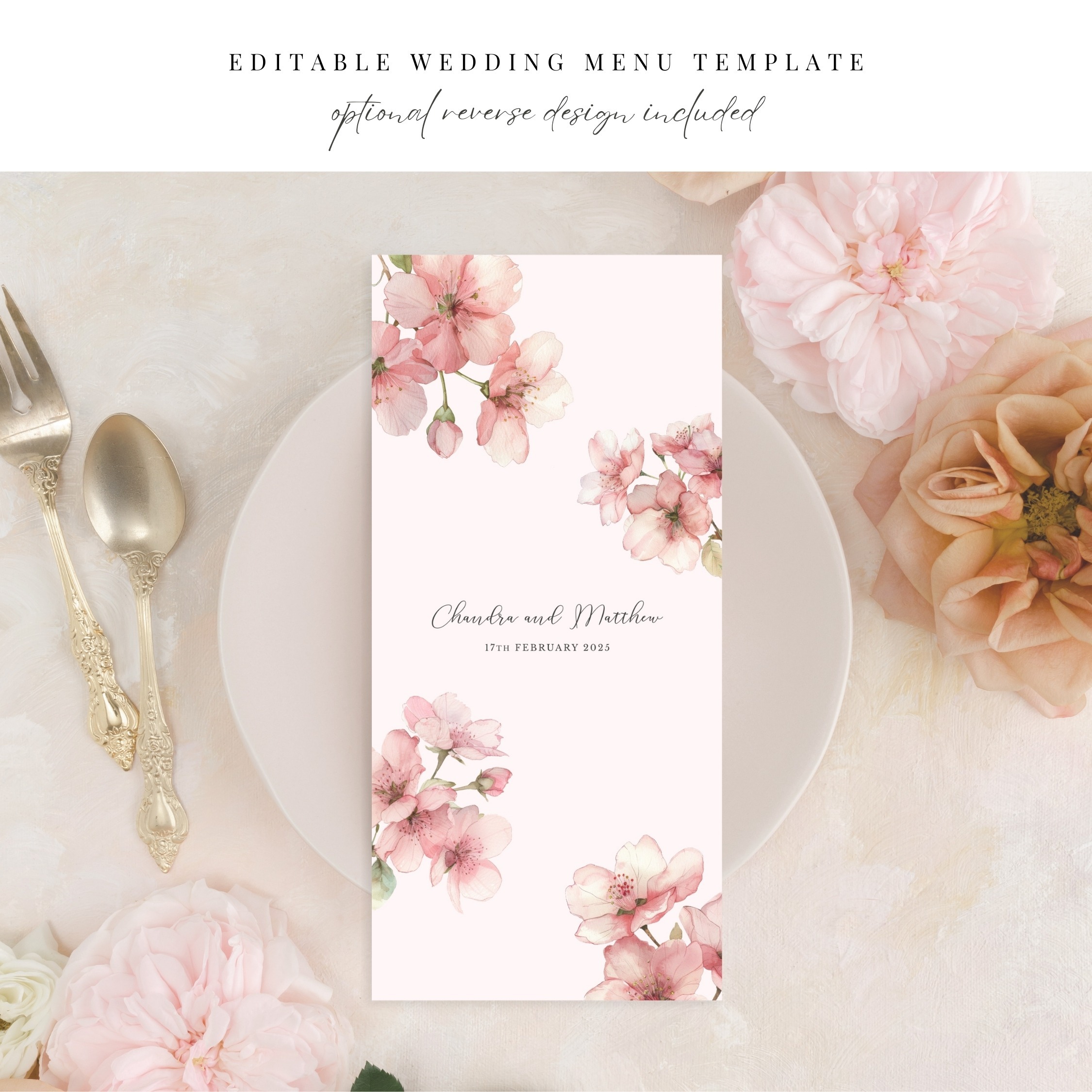 Sakura Blossom Slim Wedding Menu - Image 4
