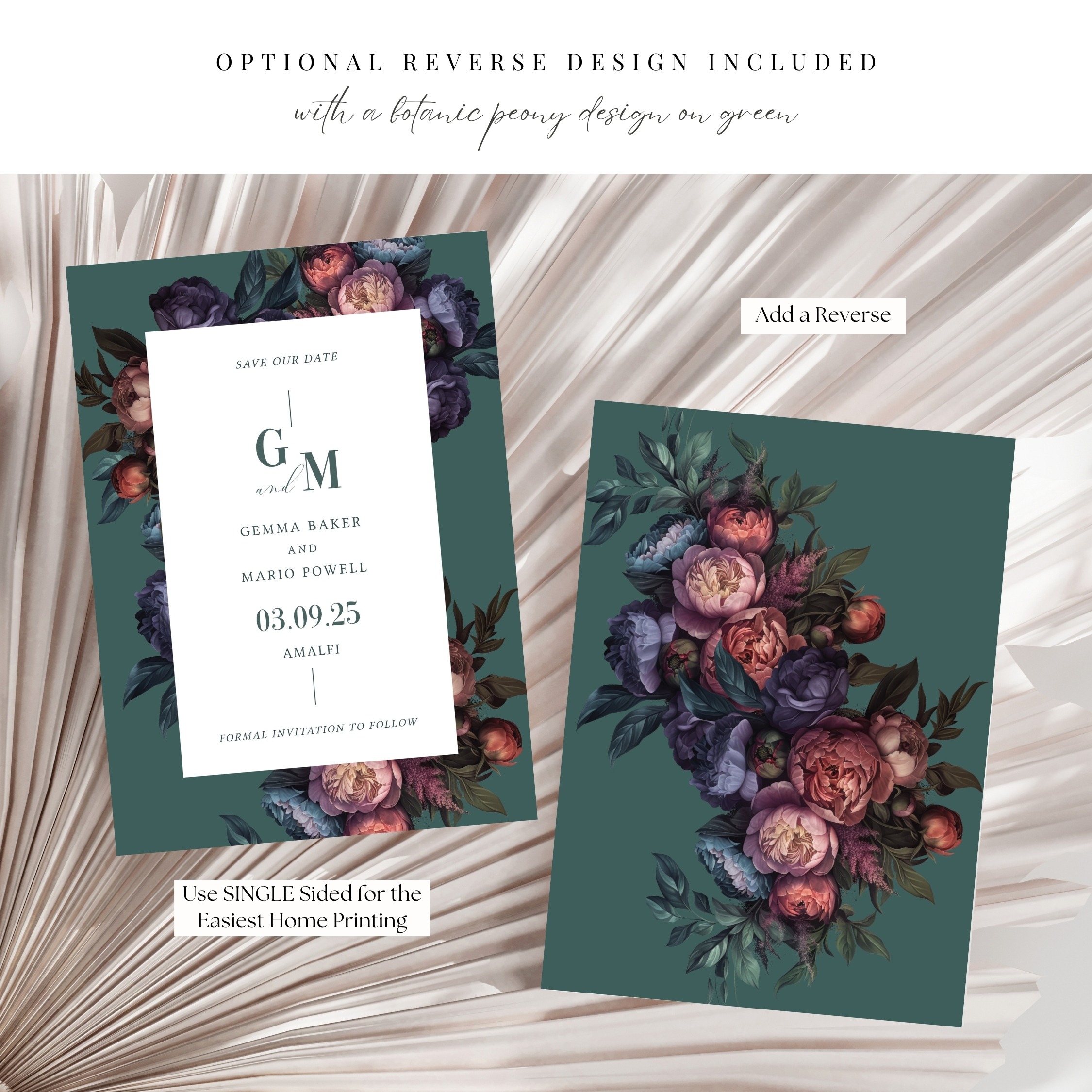 Elegant Peony Save the Date - Image 3