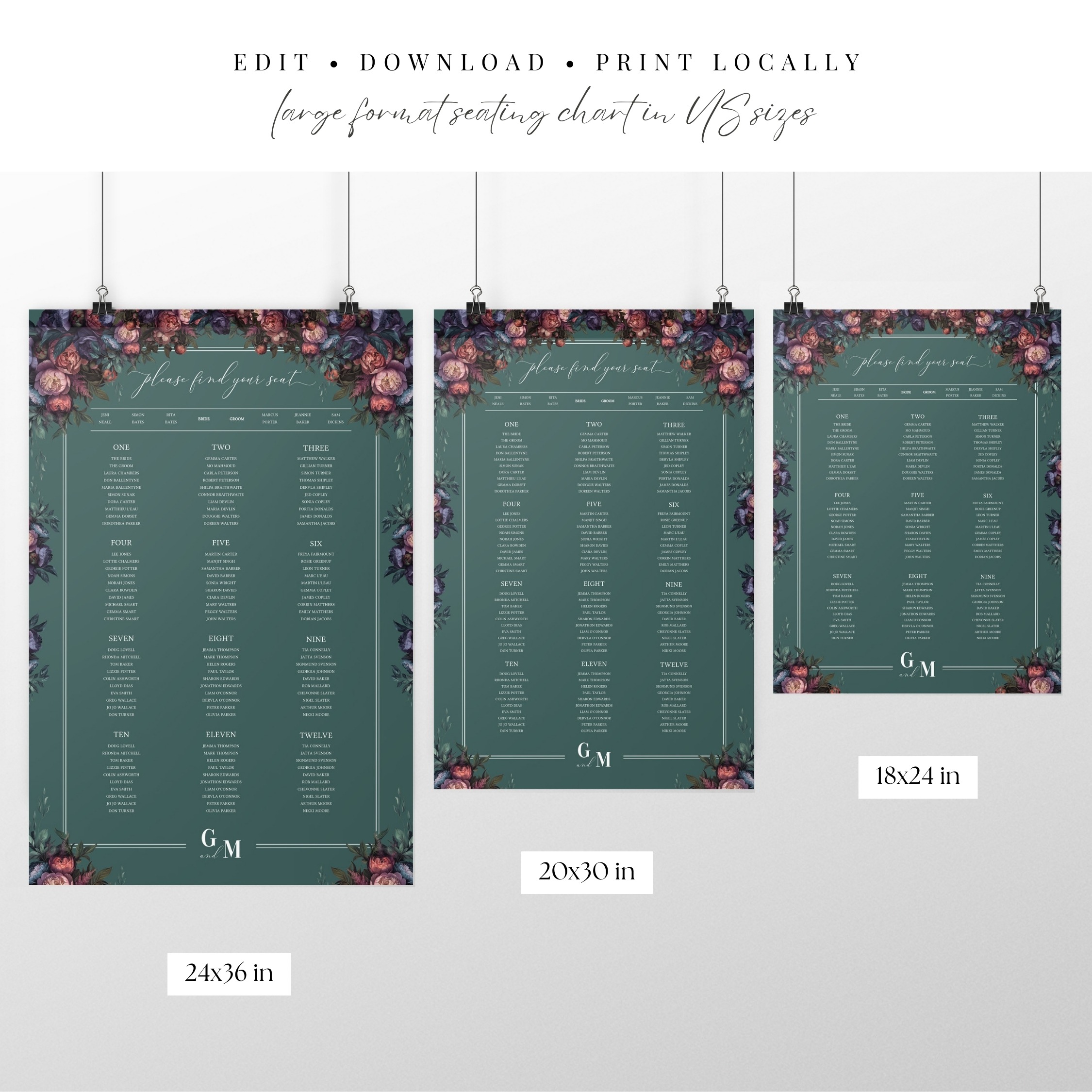 Opulent Peony Wedding Seating Chart - Image 6