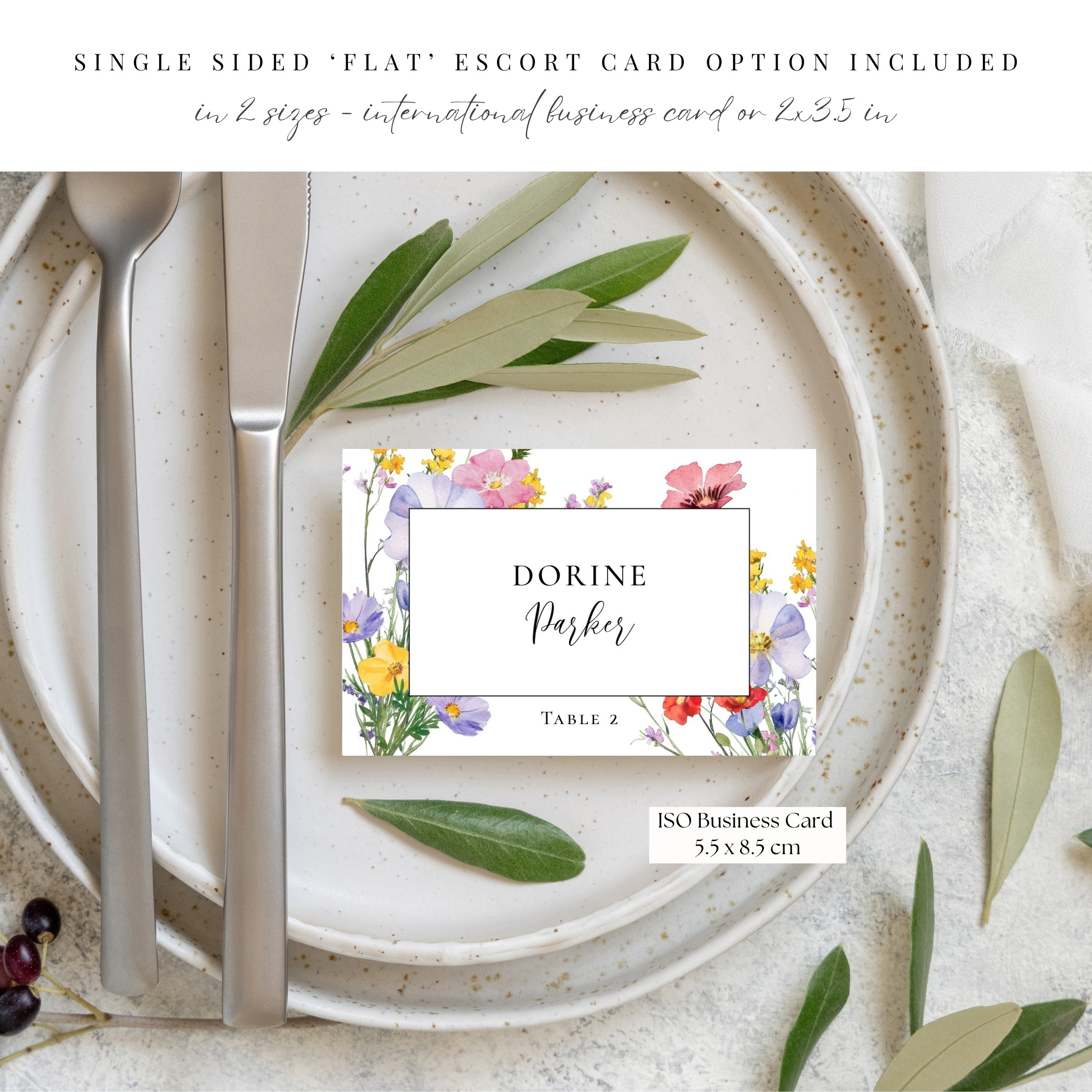 Vibrant Wildflower Wedding Place Card - Image 6