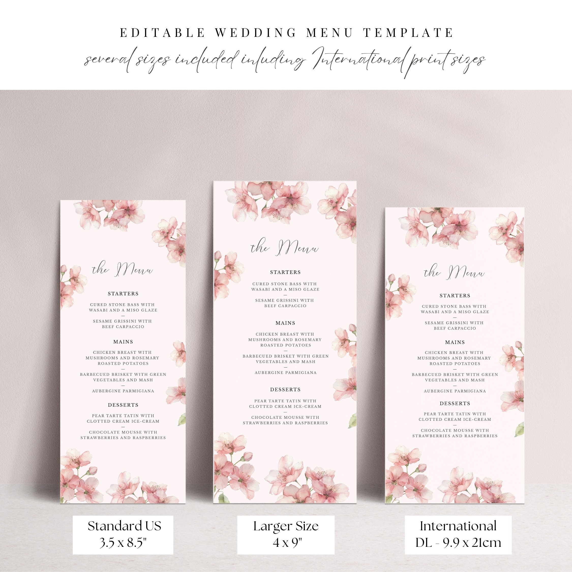 Sakura Blossom Slim Wedding Menu - Image 5