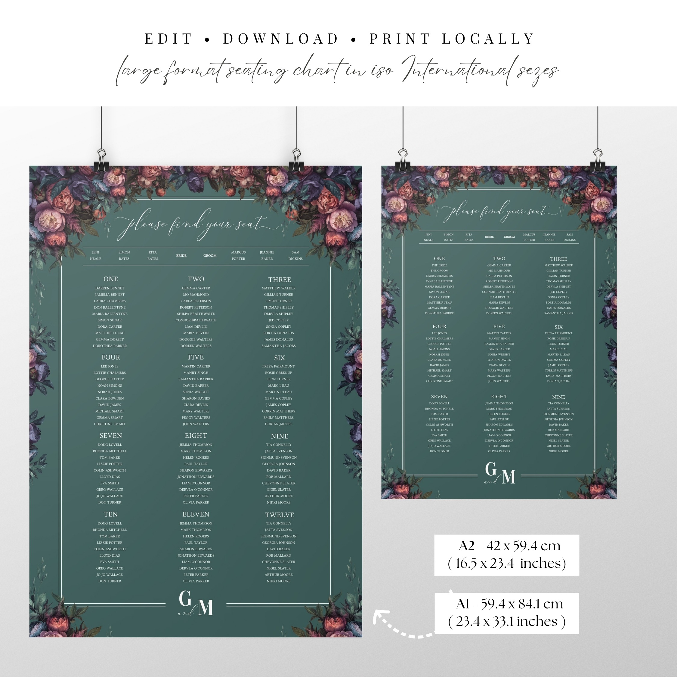 Opulent Peony Wedding Seating Chart - Image 5