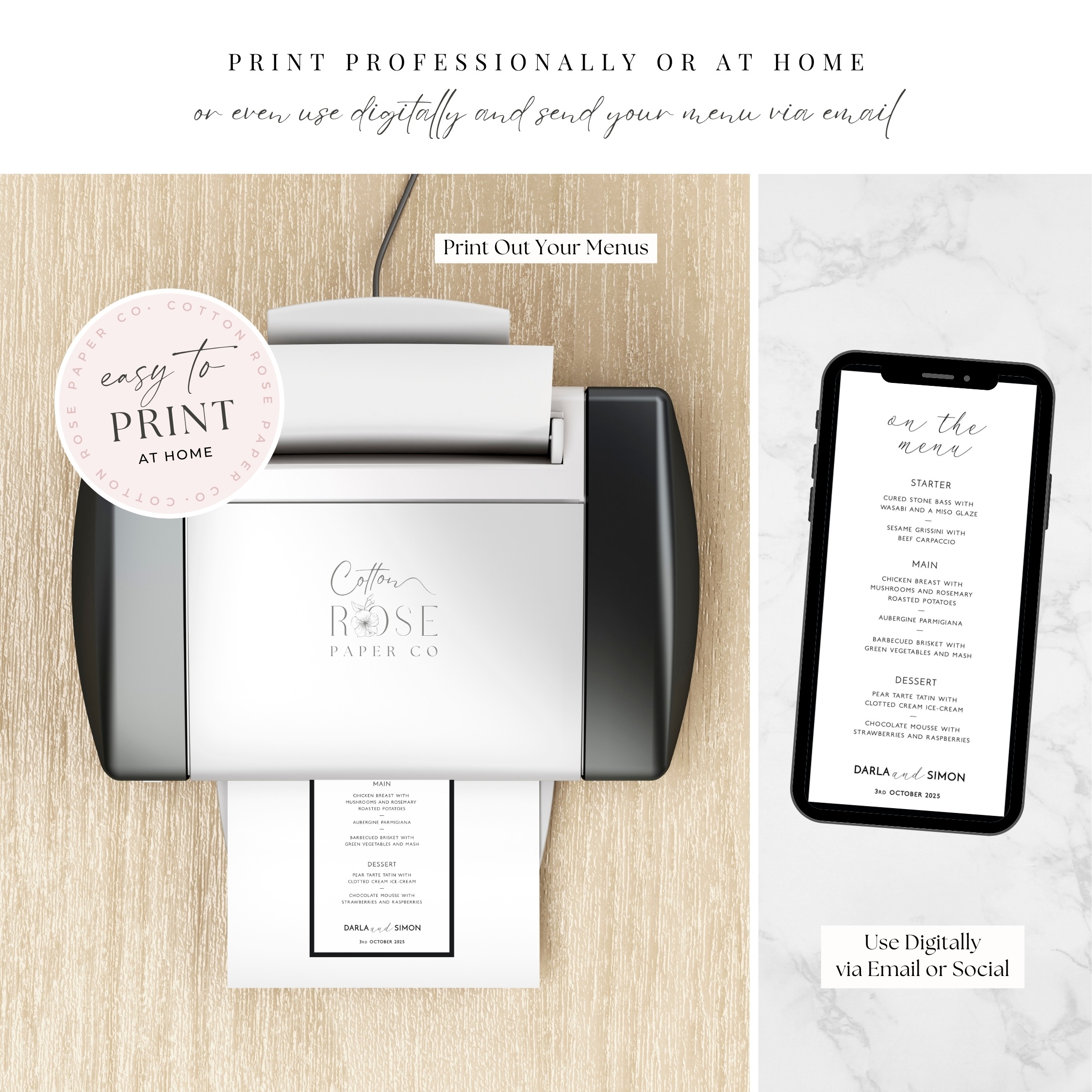 Black Border Slim Wedding Menu - Image 7