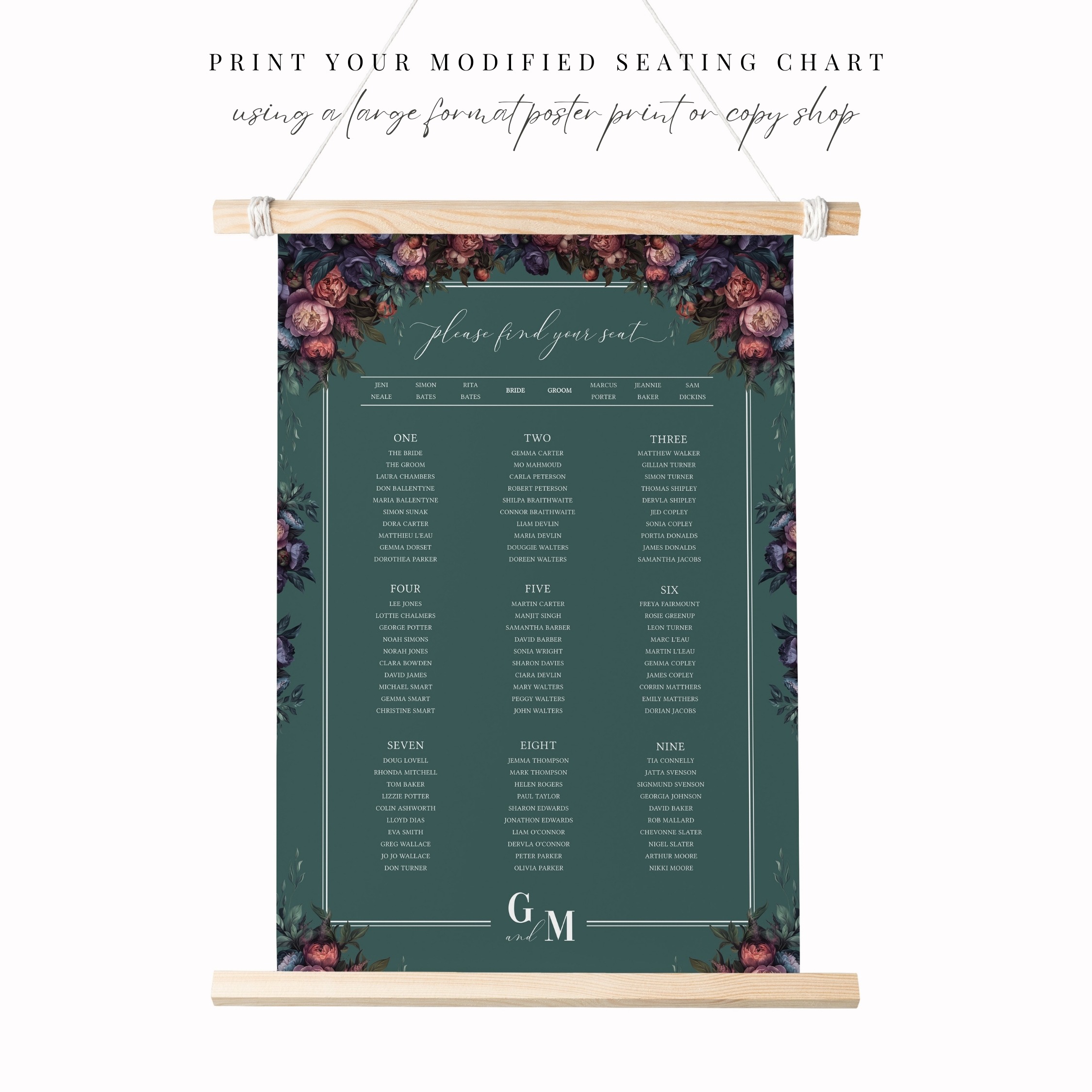 Opulent Peony Wedding Seating Chart - Image 9