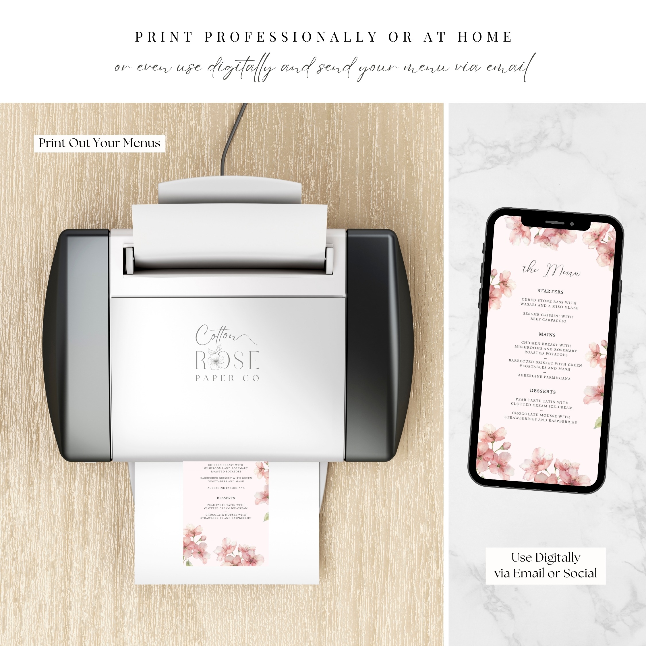 Sakura Blossom Slim Wedding Menu - Image 9