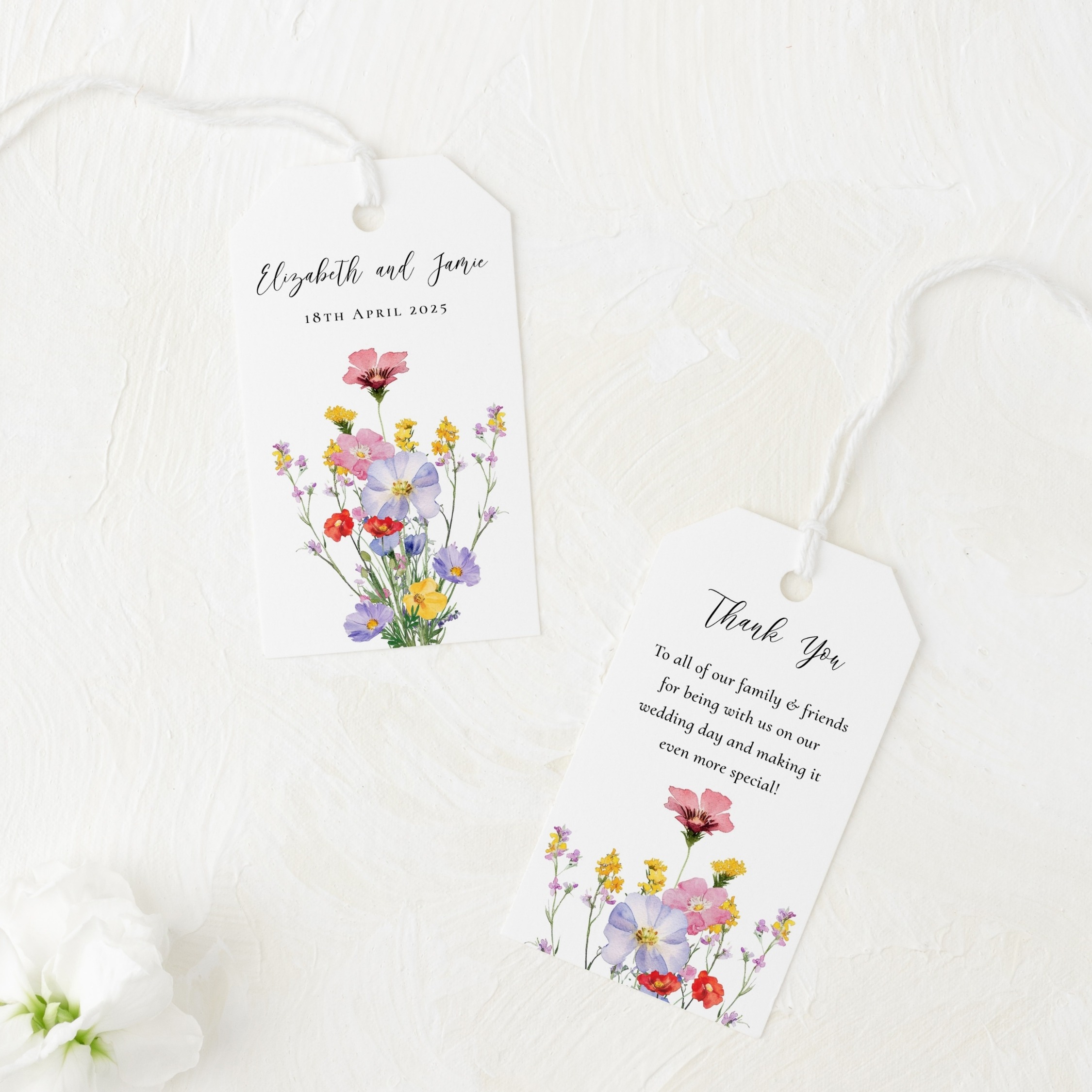 Wildflower Wedding Favor or Gift Tag