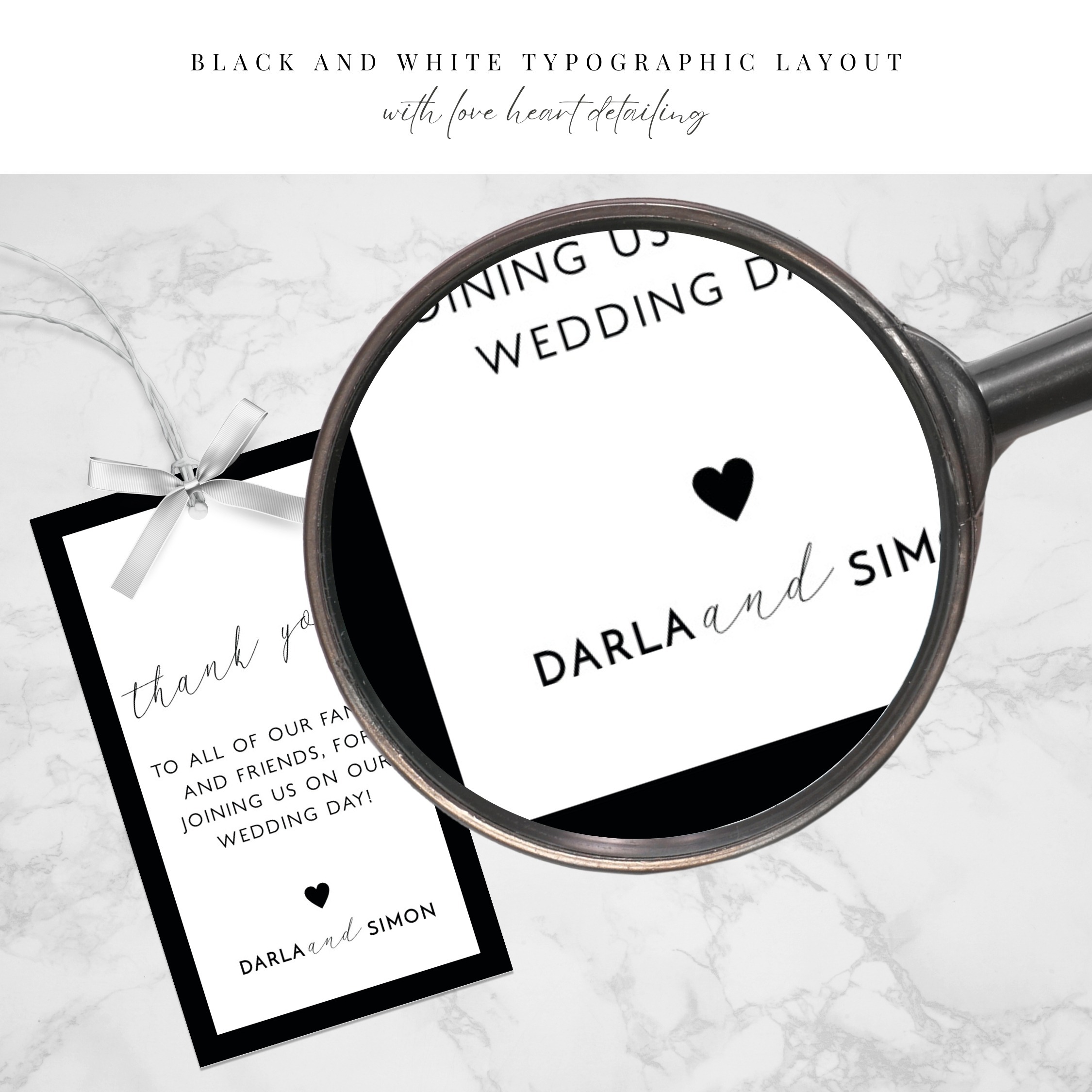 Black Border Wedding Favor or Gift Tag - Image 5