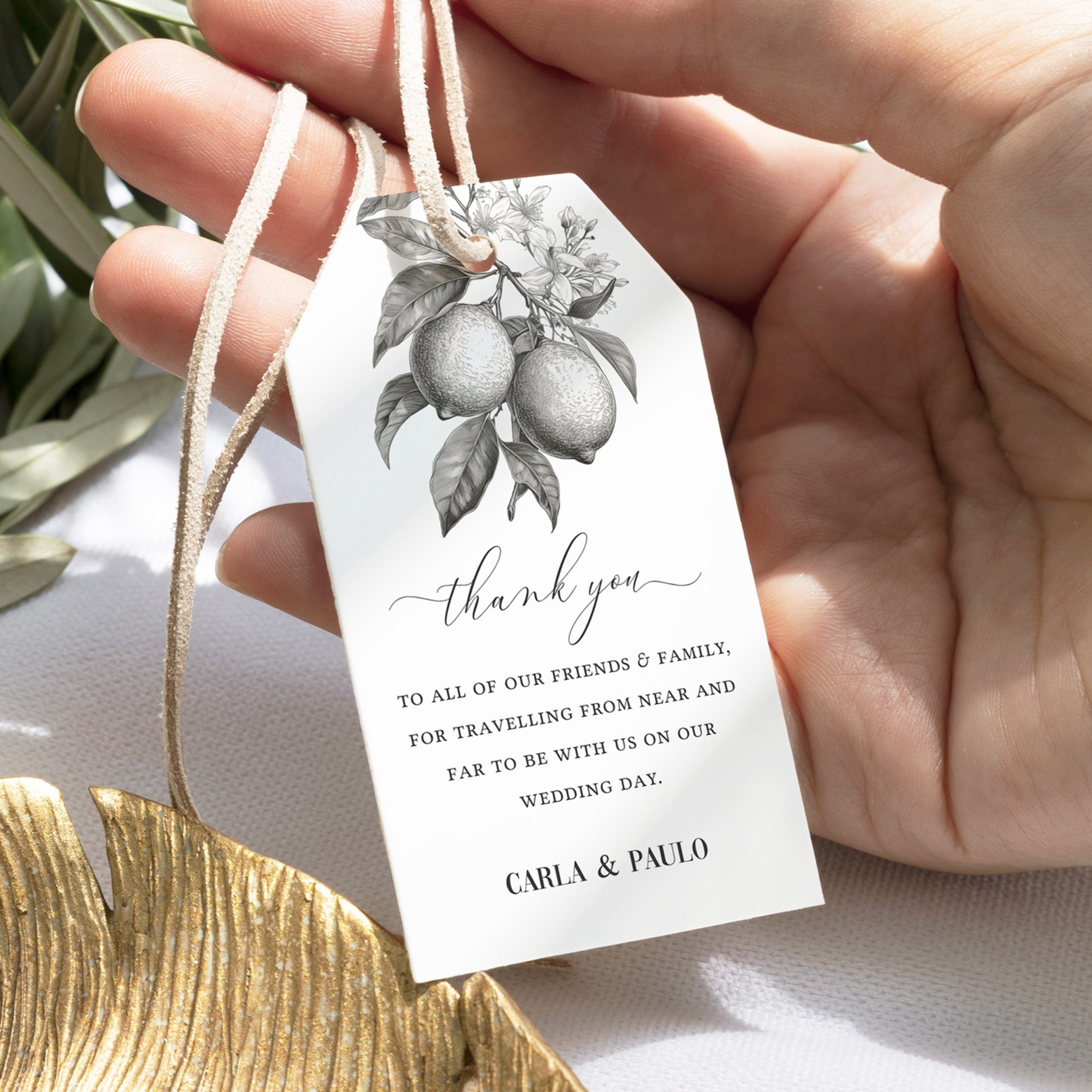 Tuscan Lemon Favor Gift Tag