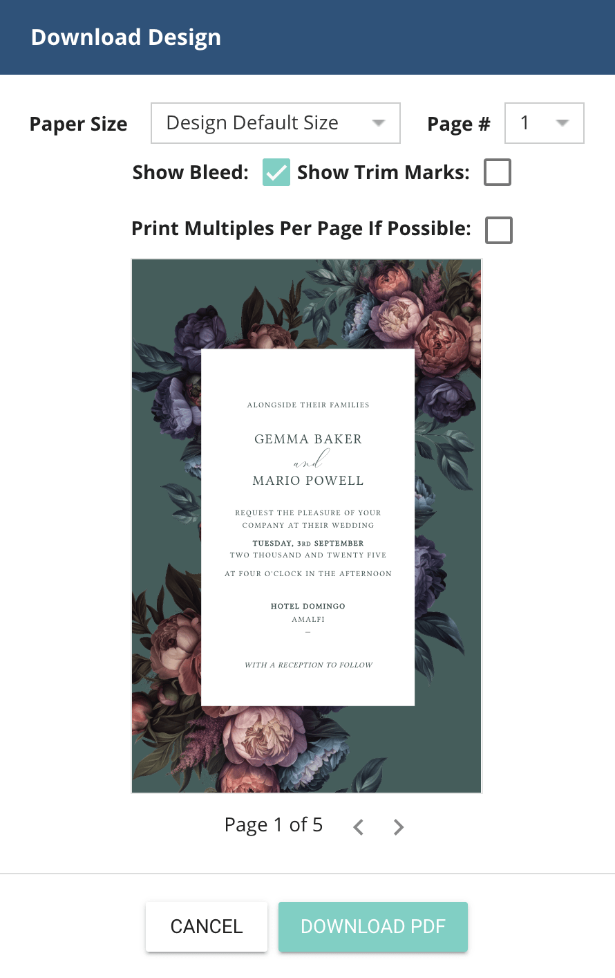 Download Settings for VistaPrint