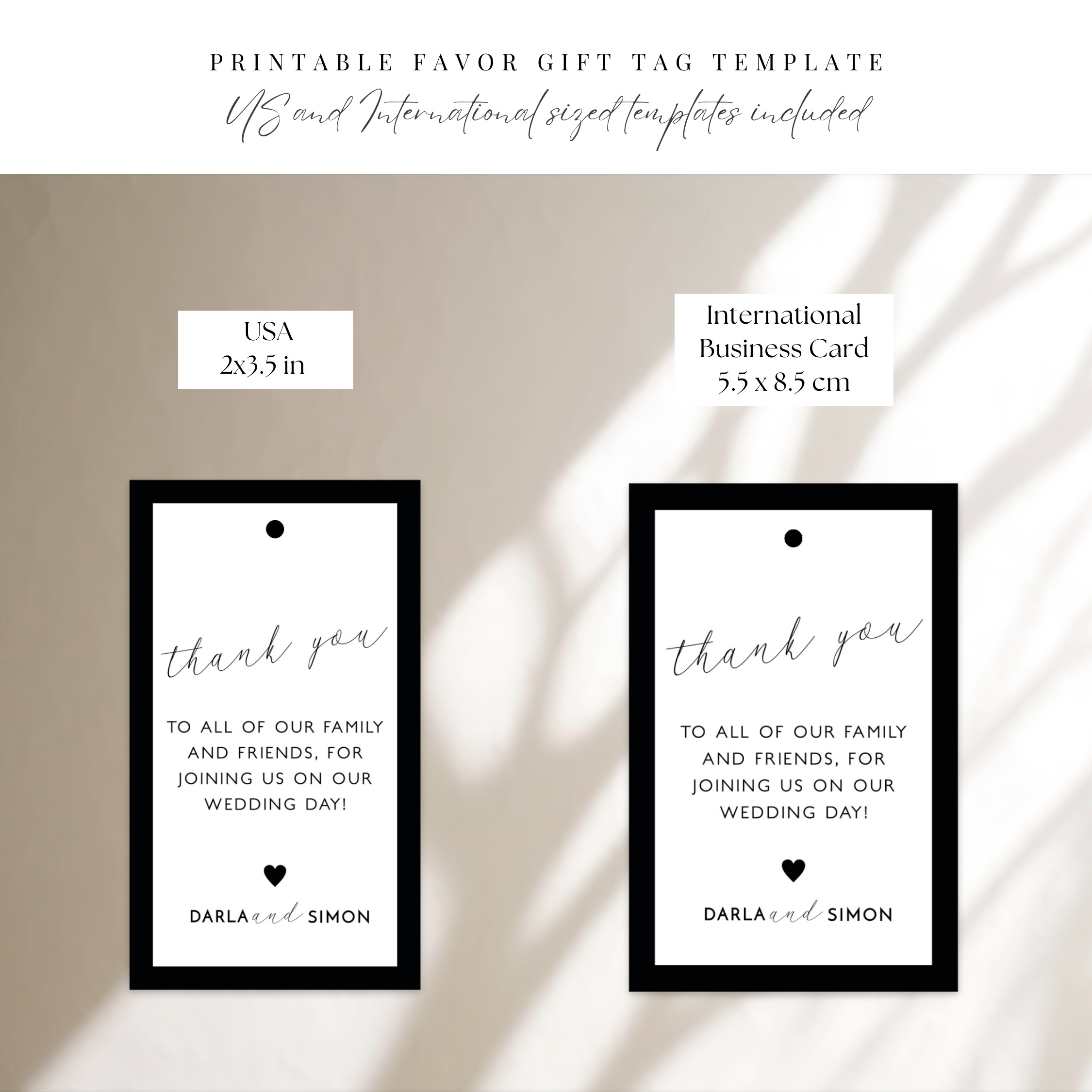 Black Border Wedding Favor or Gift Tag - Image 4