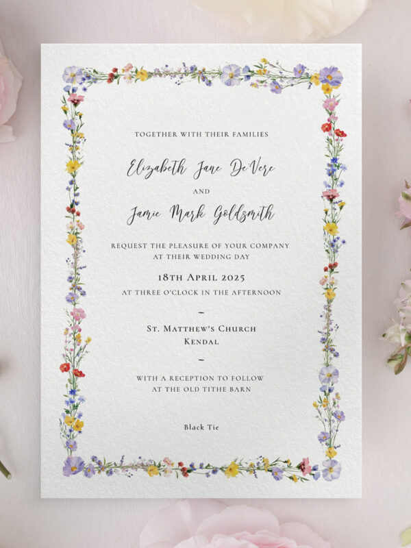 Meadow Blossom wedding invitation template