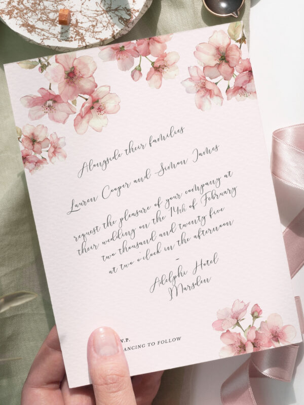 Blossom Serenade wedding invitation printable template