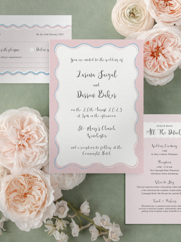 Chic Ripple Wedding Invitation Suite