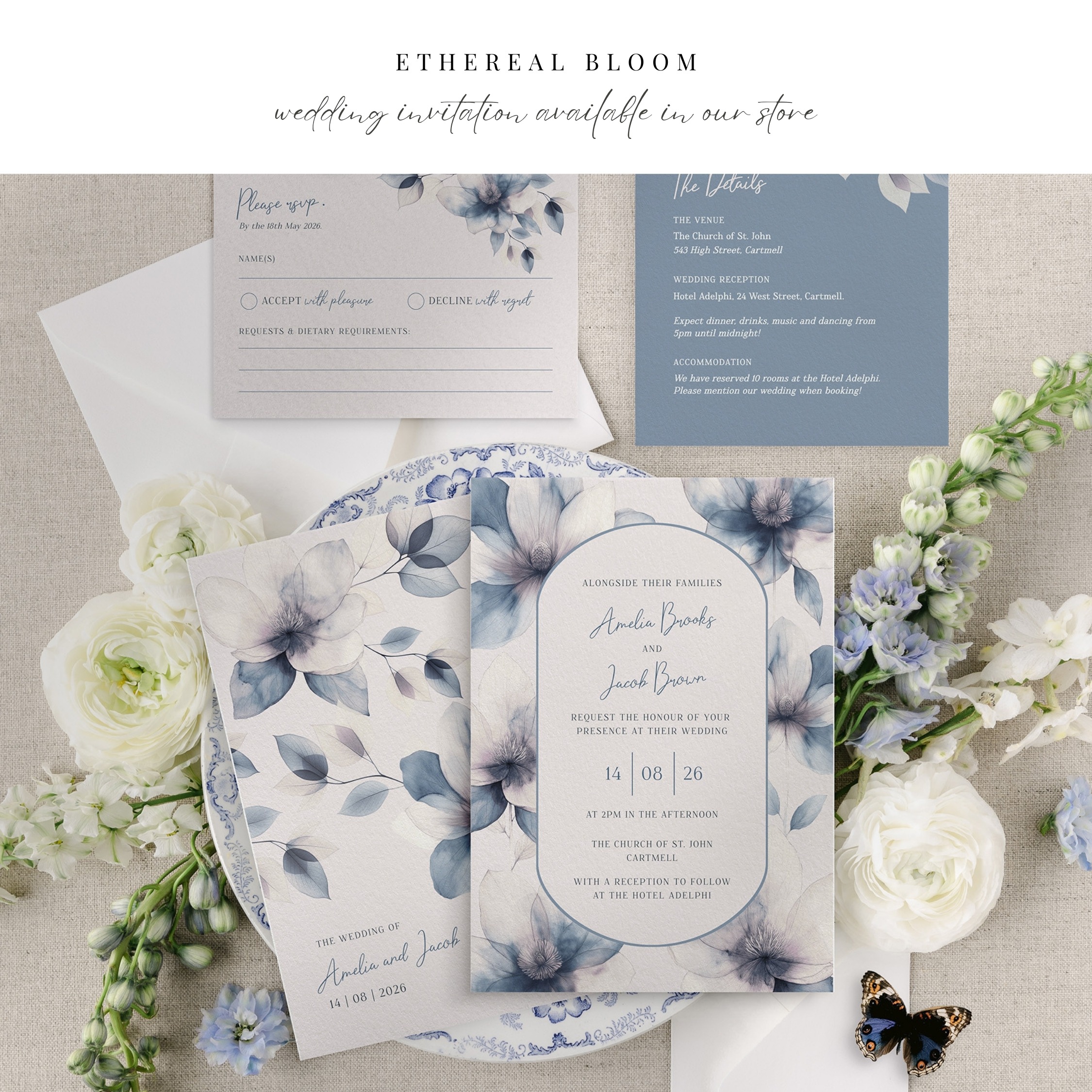 Ethereal Bloom Circle Save the Date - Matching Invitation Available