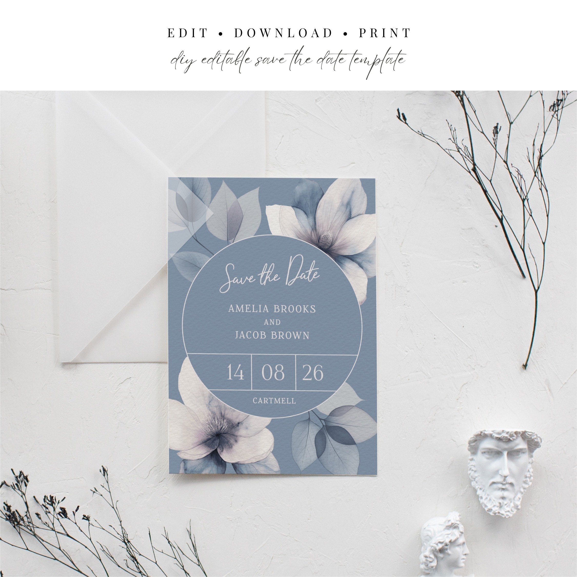 Ethereal Bloom Circle Save the Date - Template