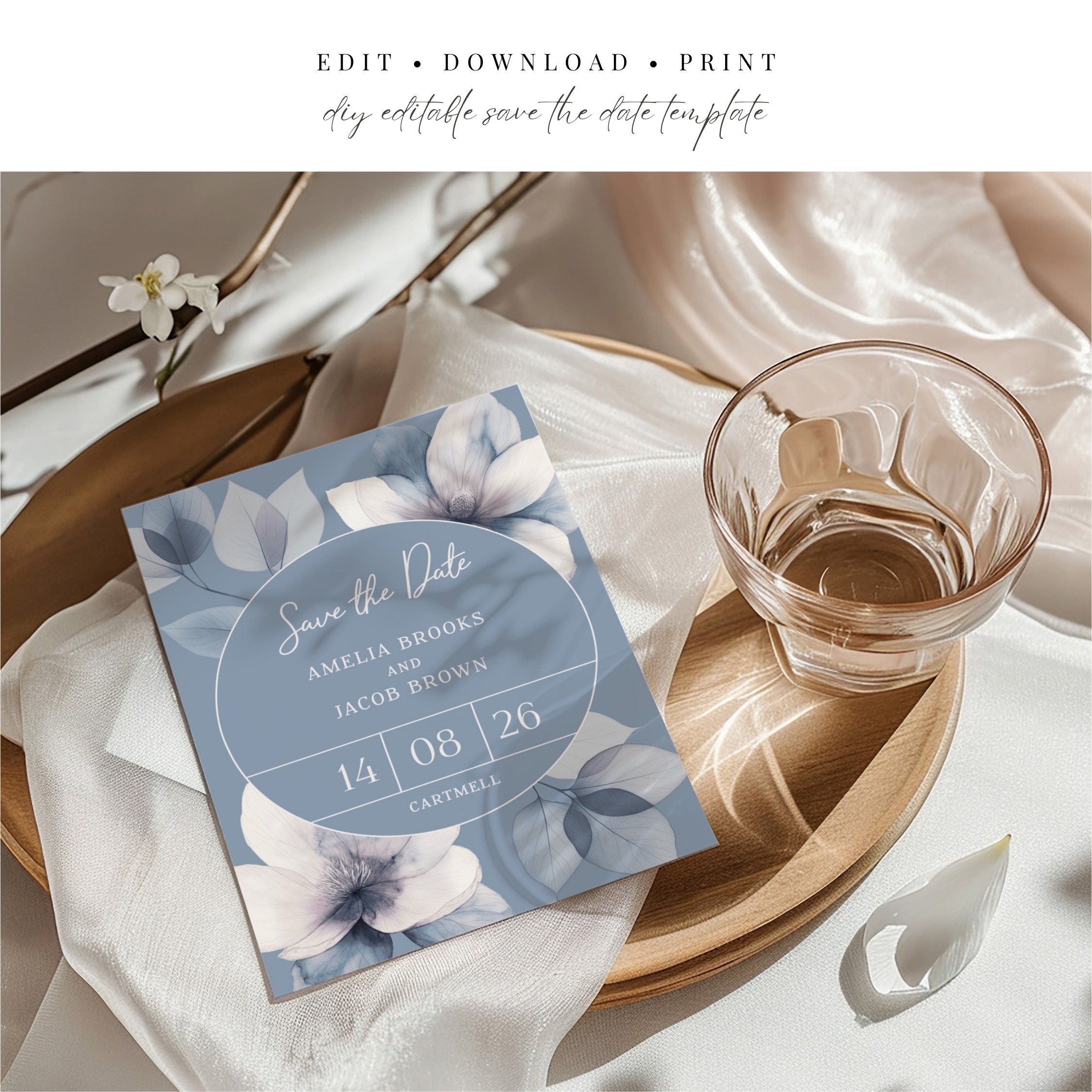 Ethereal Bloom Circle Save the Date - Template