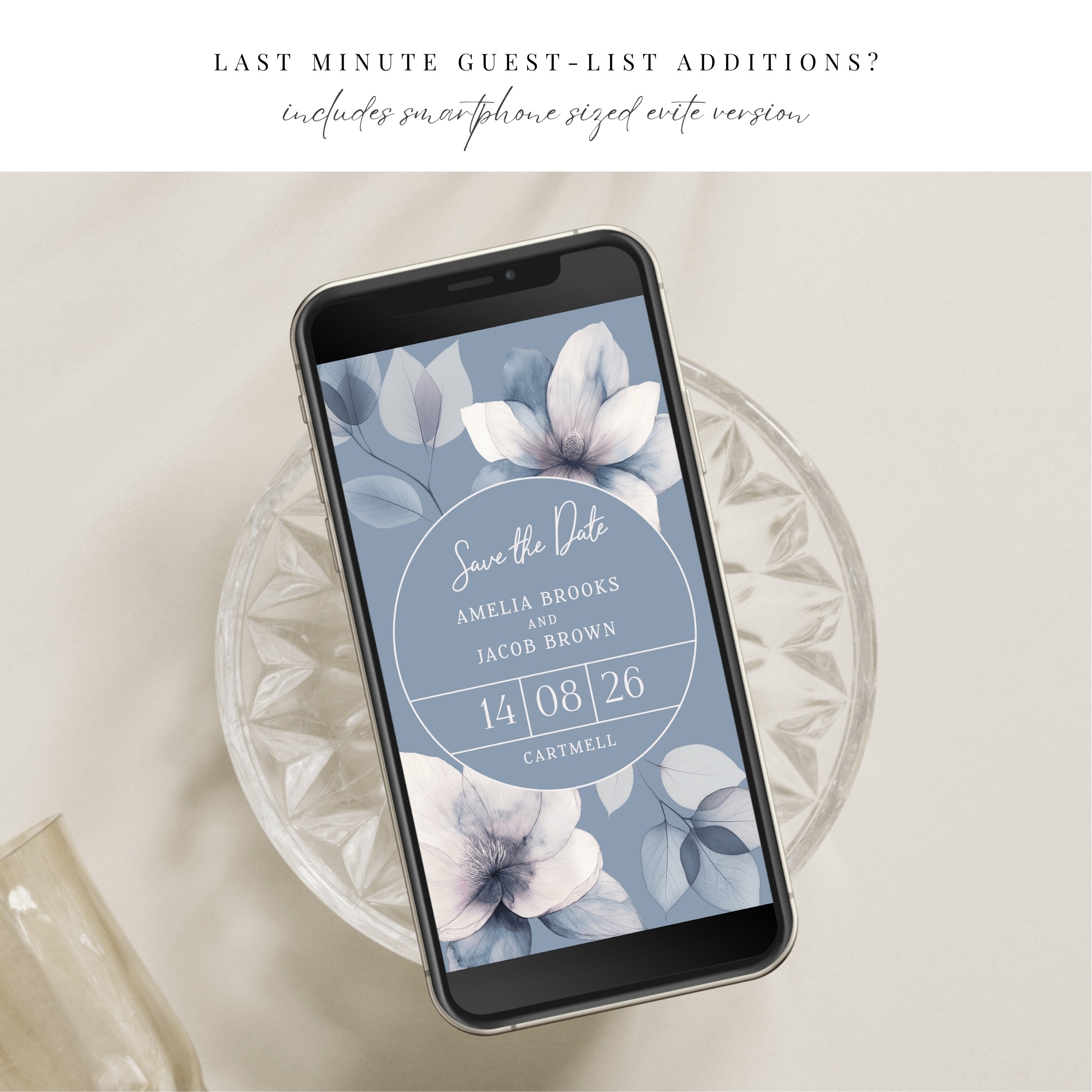 Ethereal Bloom Circle Save the Date - Evite Included