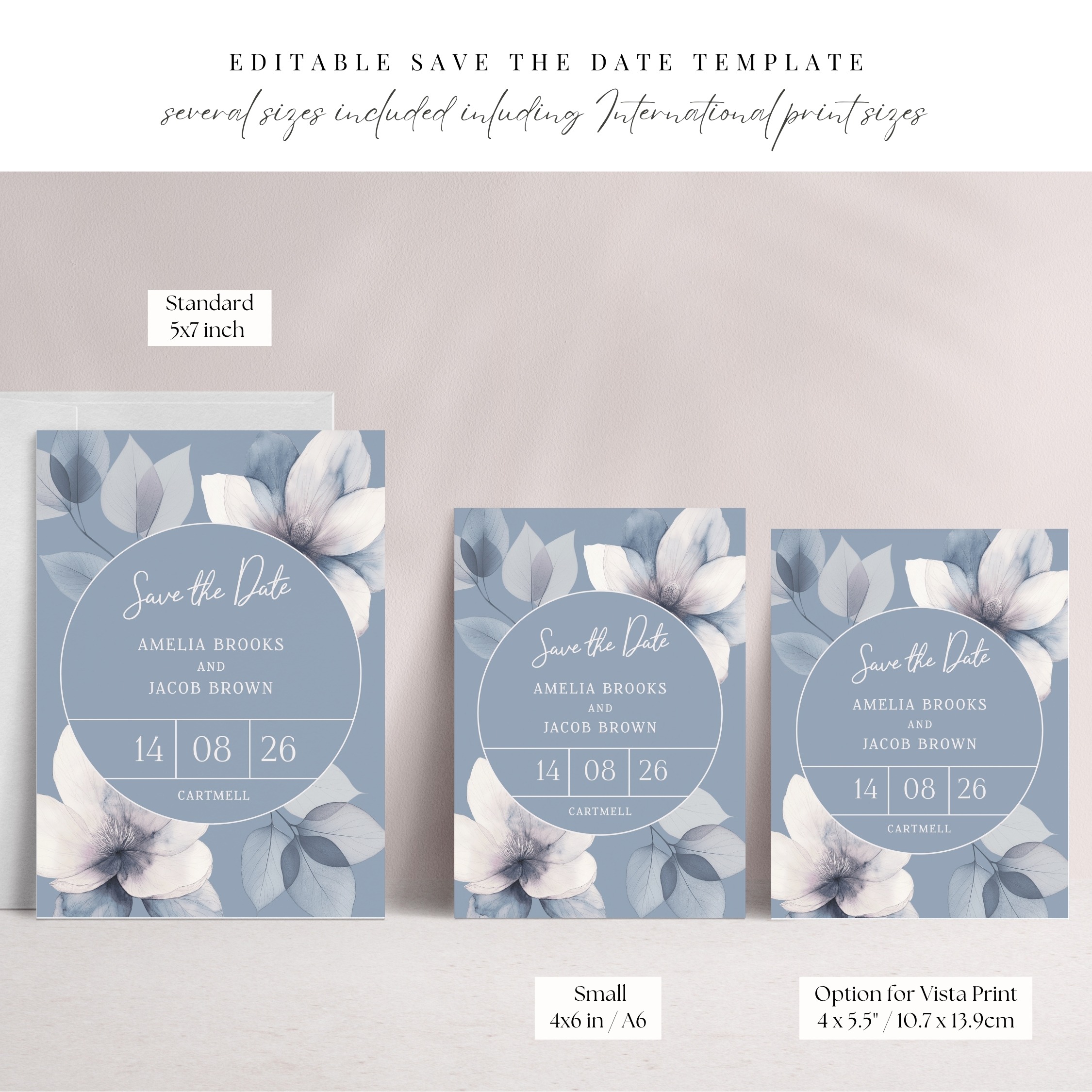 Ethereal Bloom Circle Save the Date - Size Options