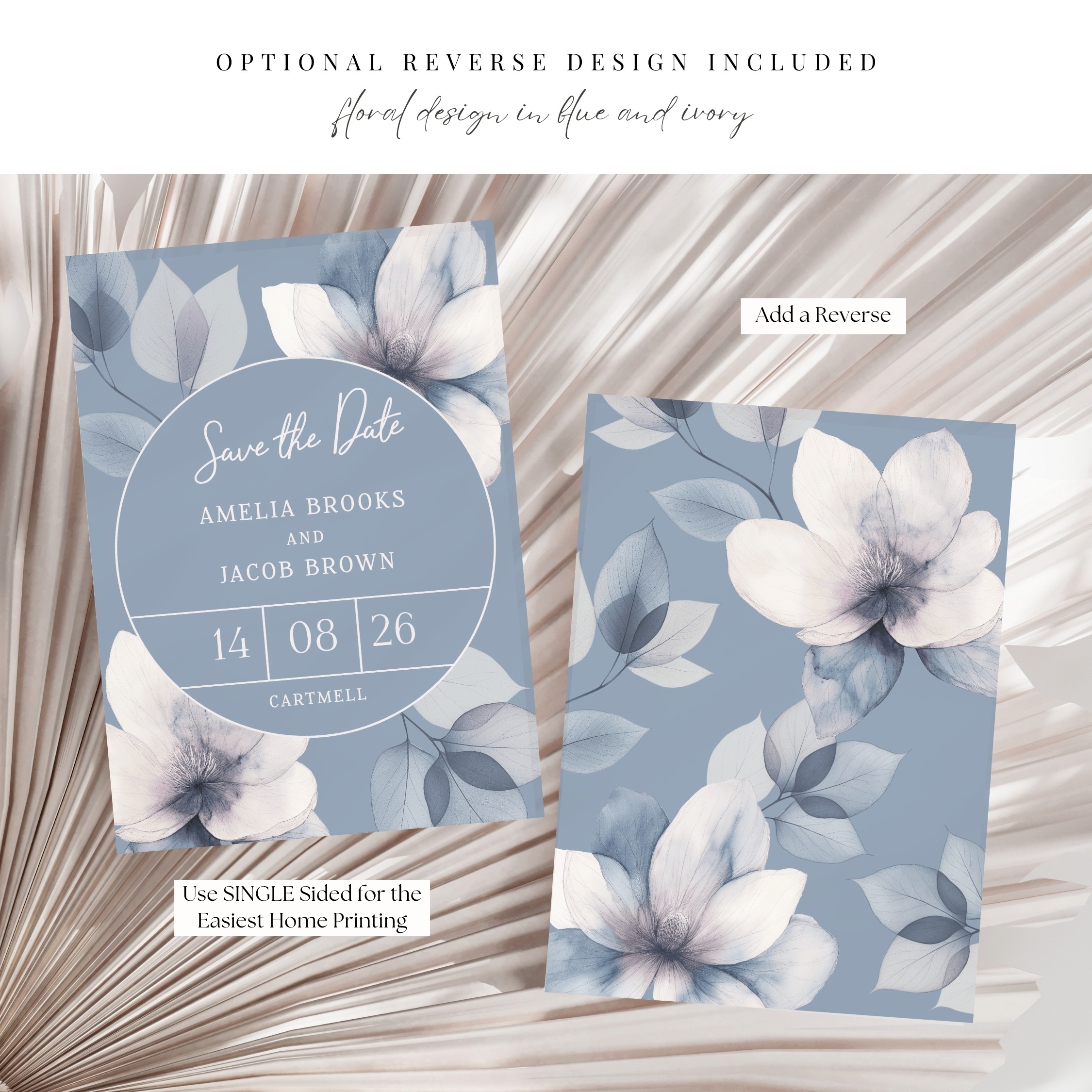 Ethereal Bloom Circle Save the Date - Double Sided