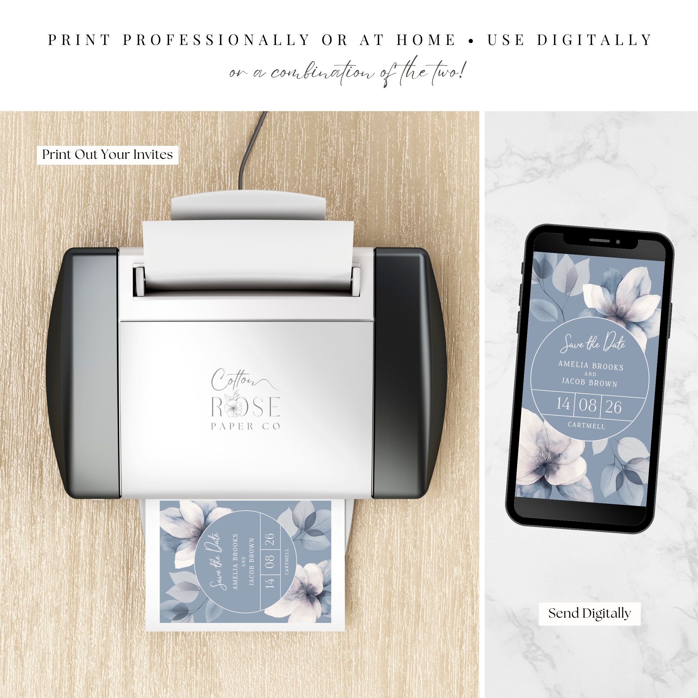 Ethereal Bloom Circle Save the Date - Print or Use Digitally