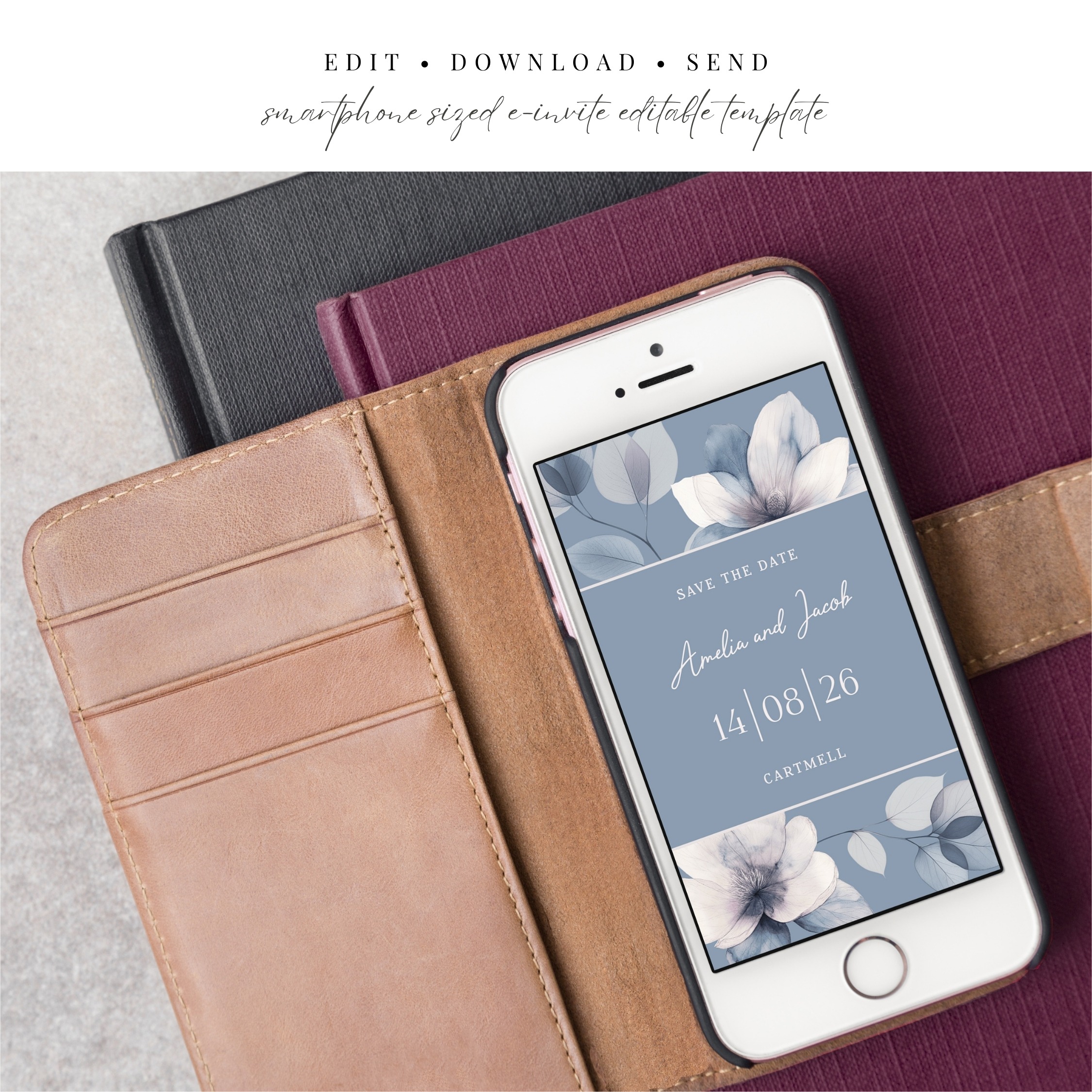 Ethereal Bloom Wedding Save the Date E-Vite - Editable Template