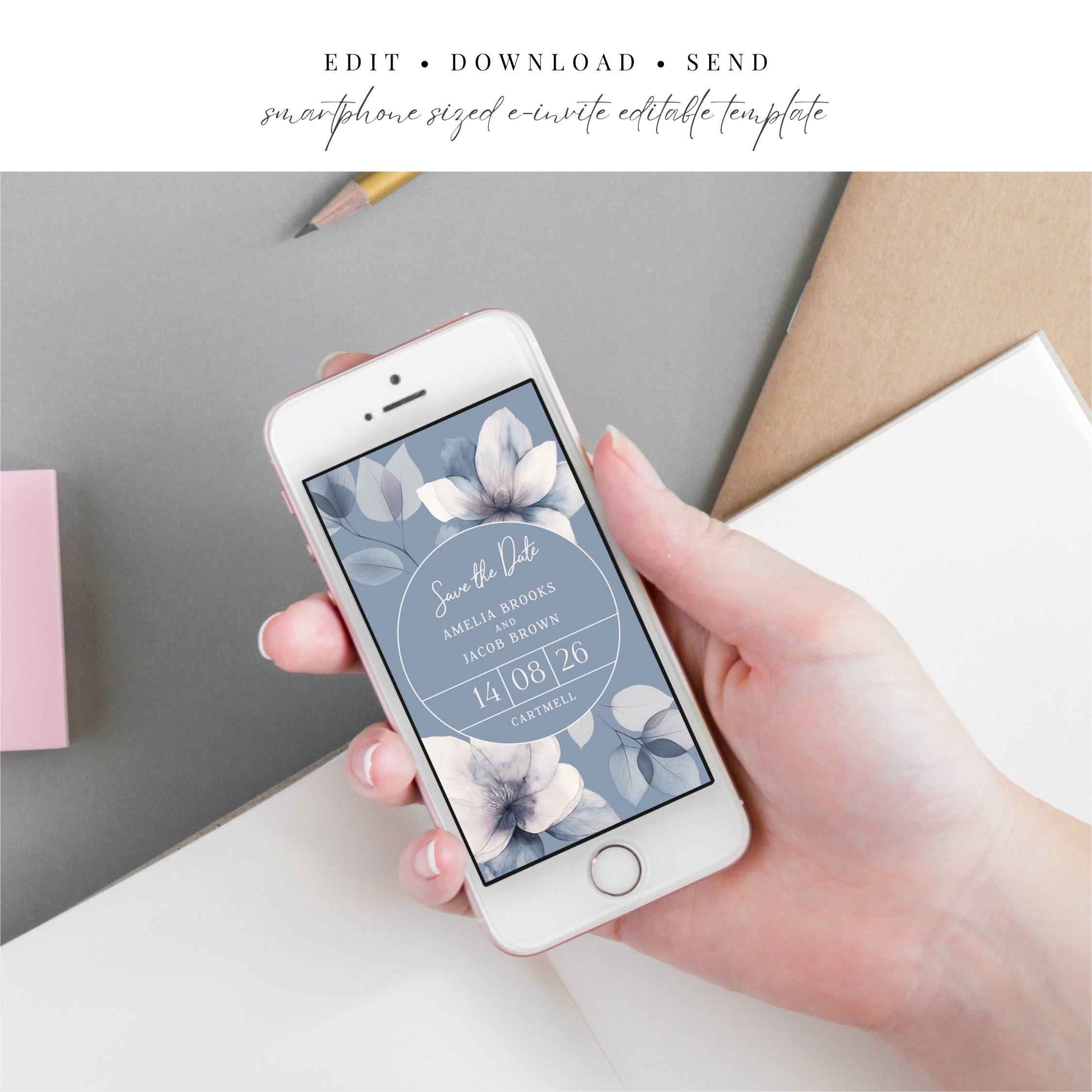 Ethereal Bloom Circle - Digital Save the Date Evite