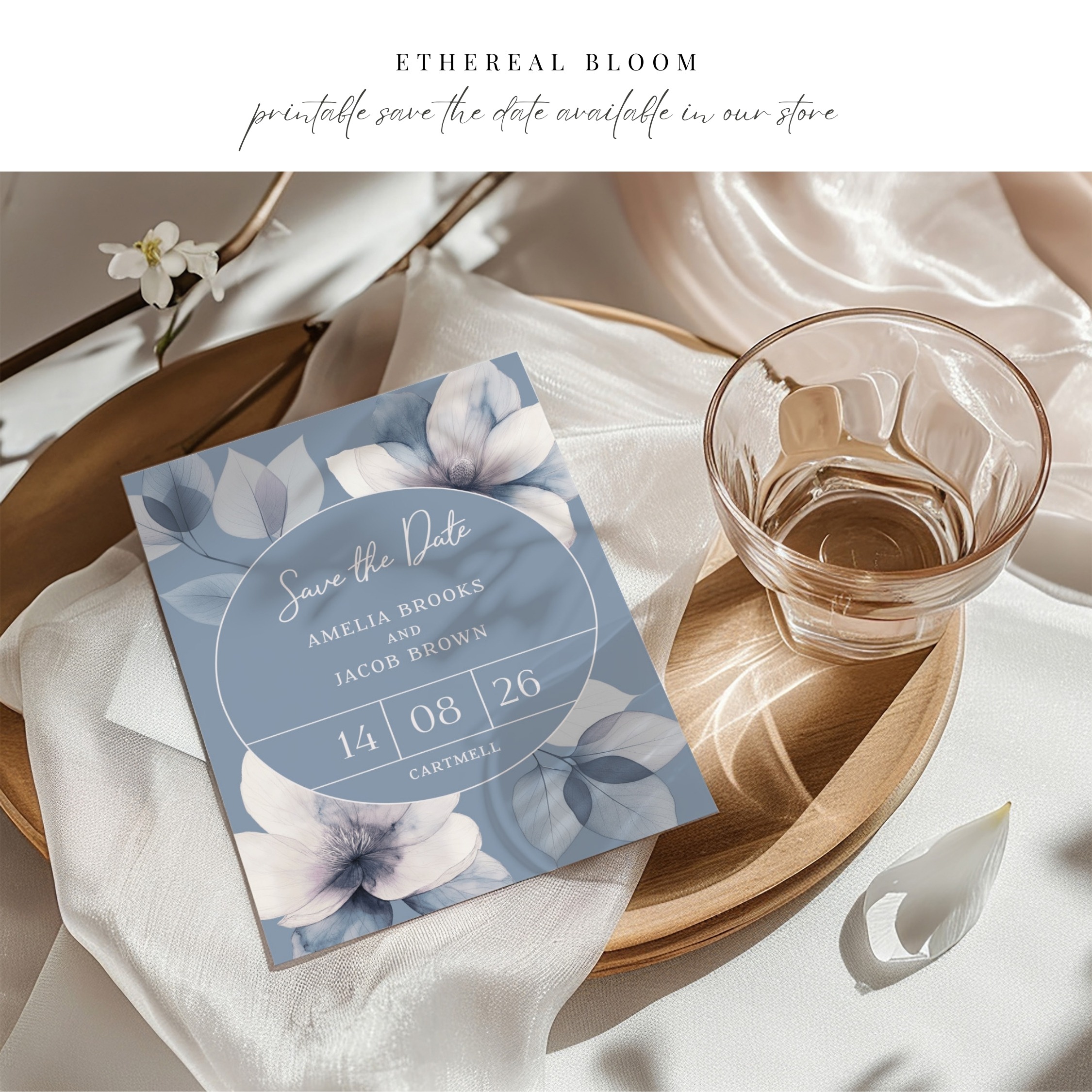 Ethereal Bloom Circle - Digital Save the Date Evite - Alternative Paper Version in Our Store